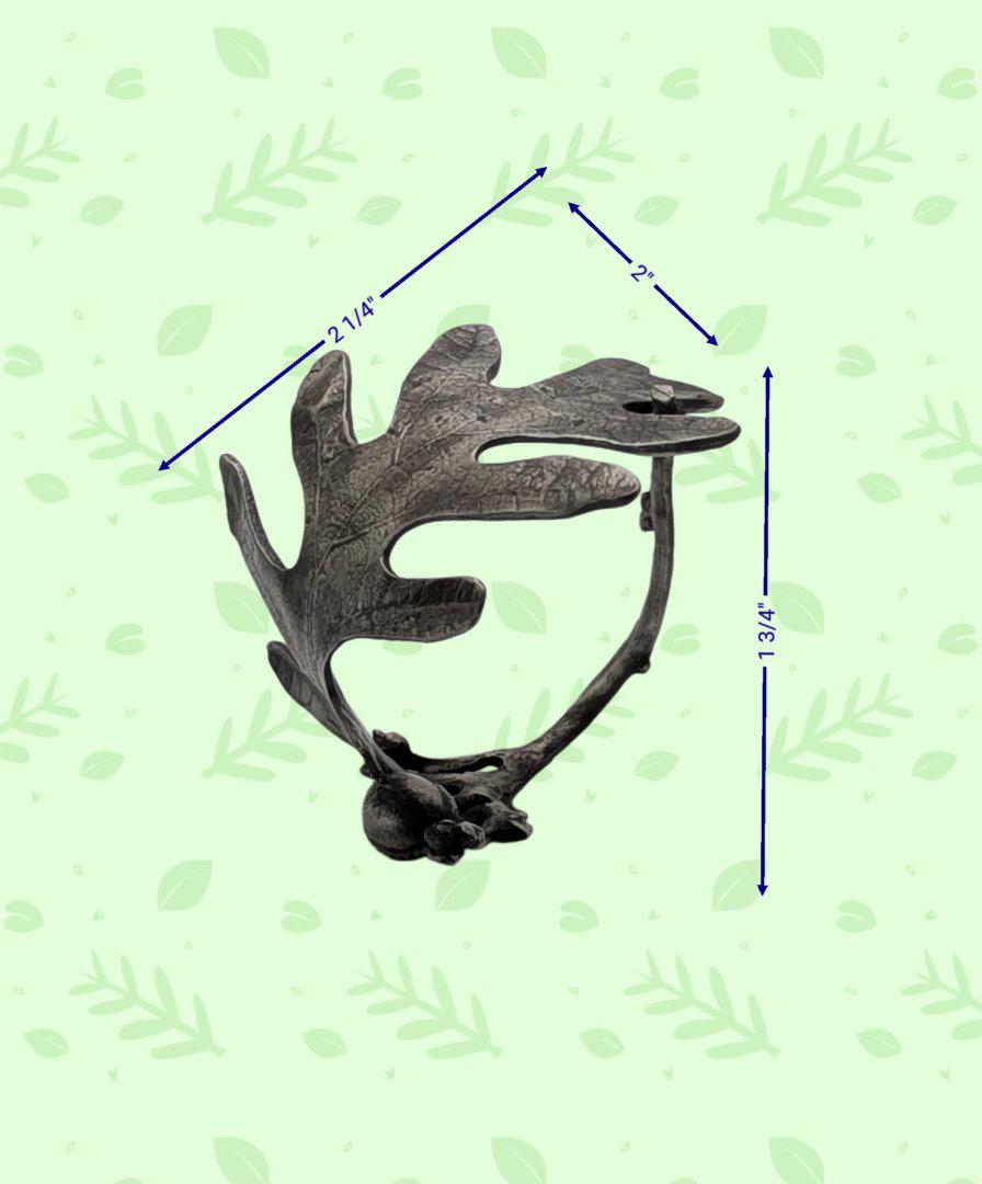 Oak Leaves Pewter Adjustable Napkin Ring Set of 4 Inspired by Nature