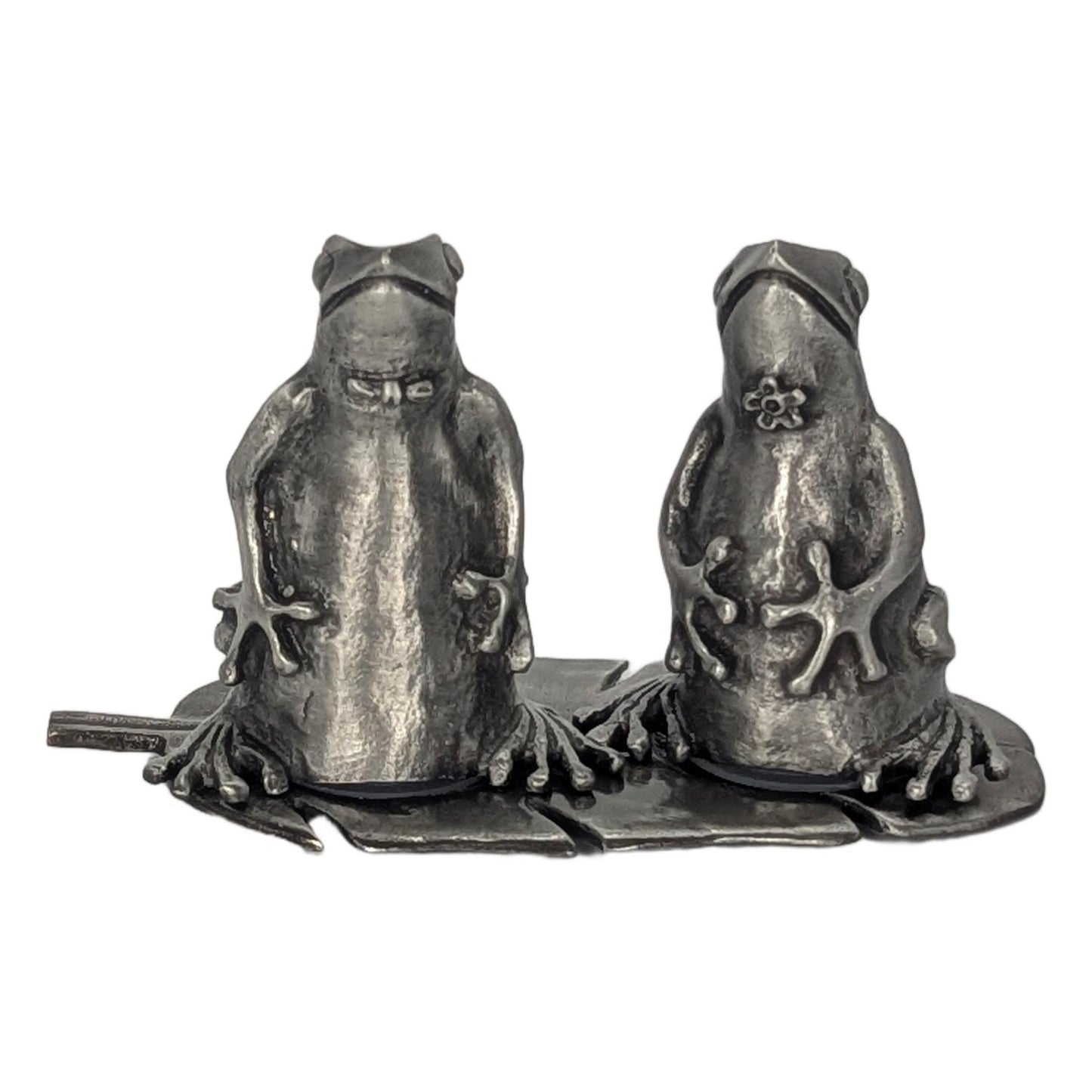 Miniature Pewter Coqui Frog Salt & Pepper Shakers: Collectible Decor