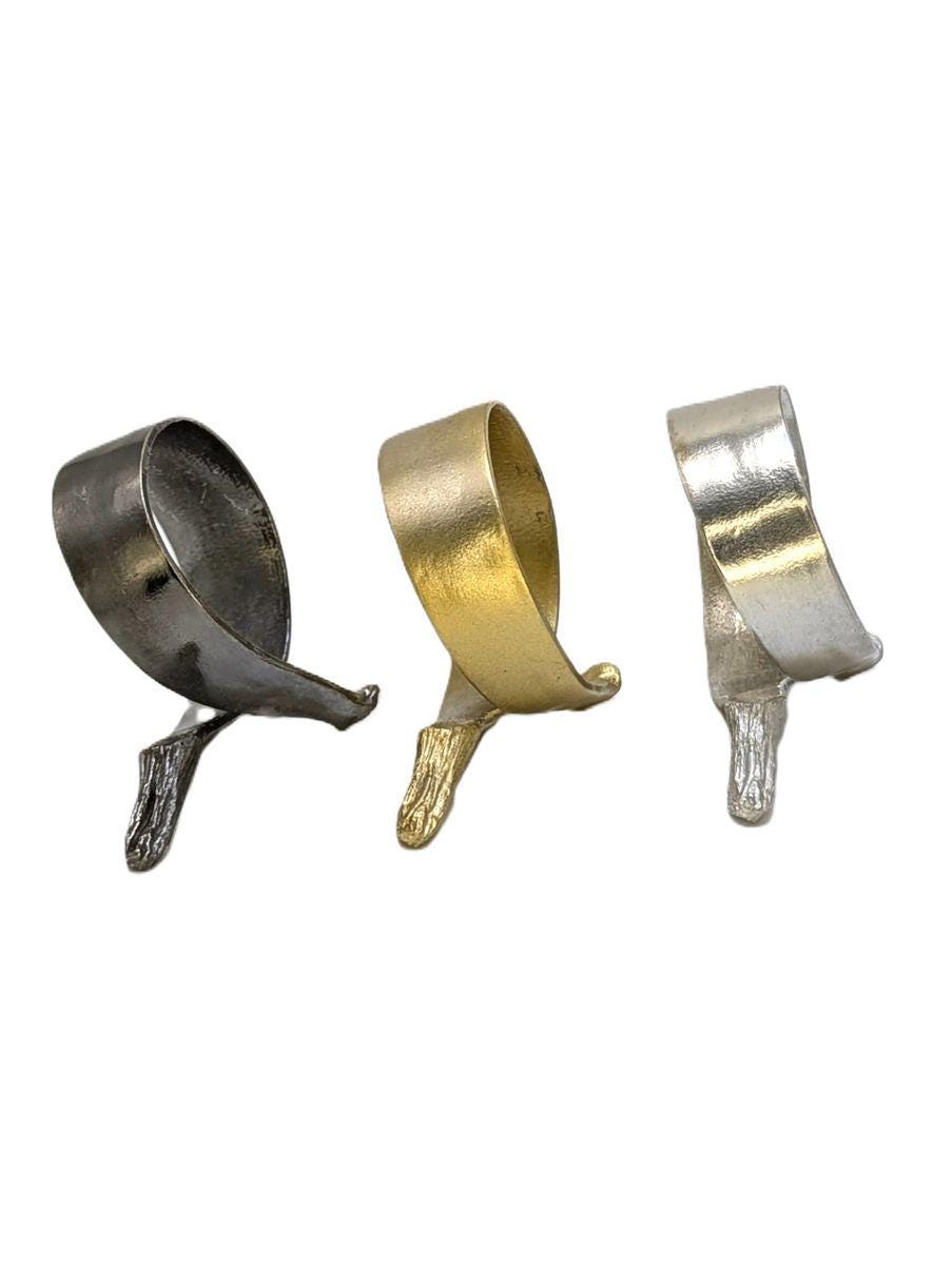 Banana Pewter Adjustable Napkin Ring Set of 4 Inspired by Nature