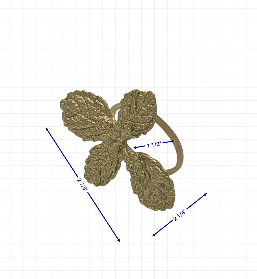 Italian Herb Napkin Rings: Pewter Basil, Parsley, Oregano, Mint - Set of 4