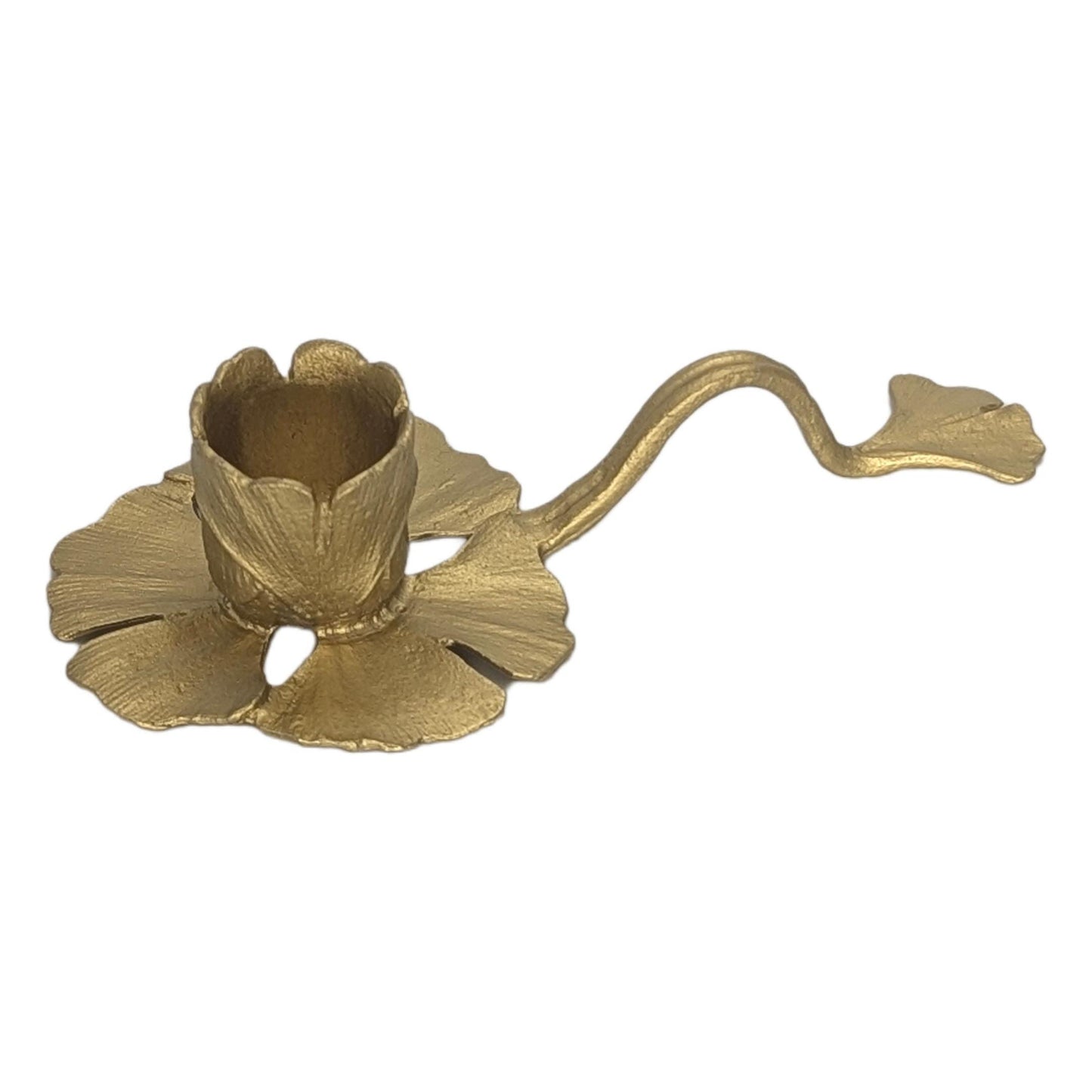 Ginkgo Stylish Minimalist Pewter Taper Candle Holder Inspired by Nature