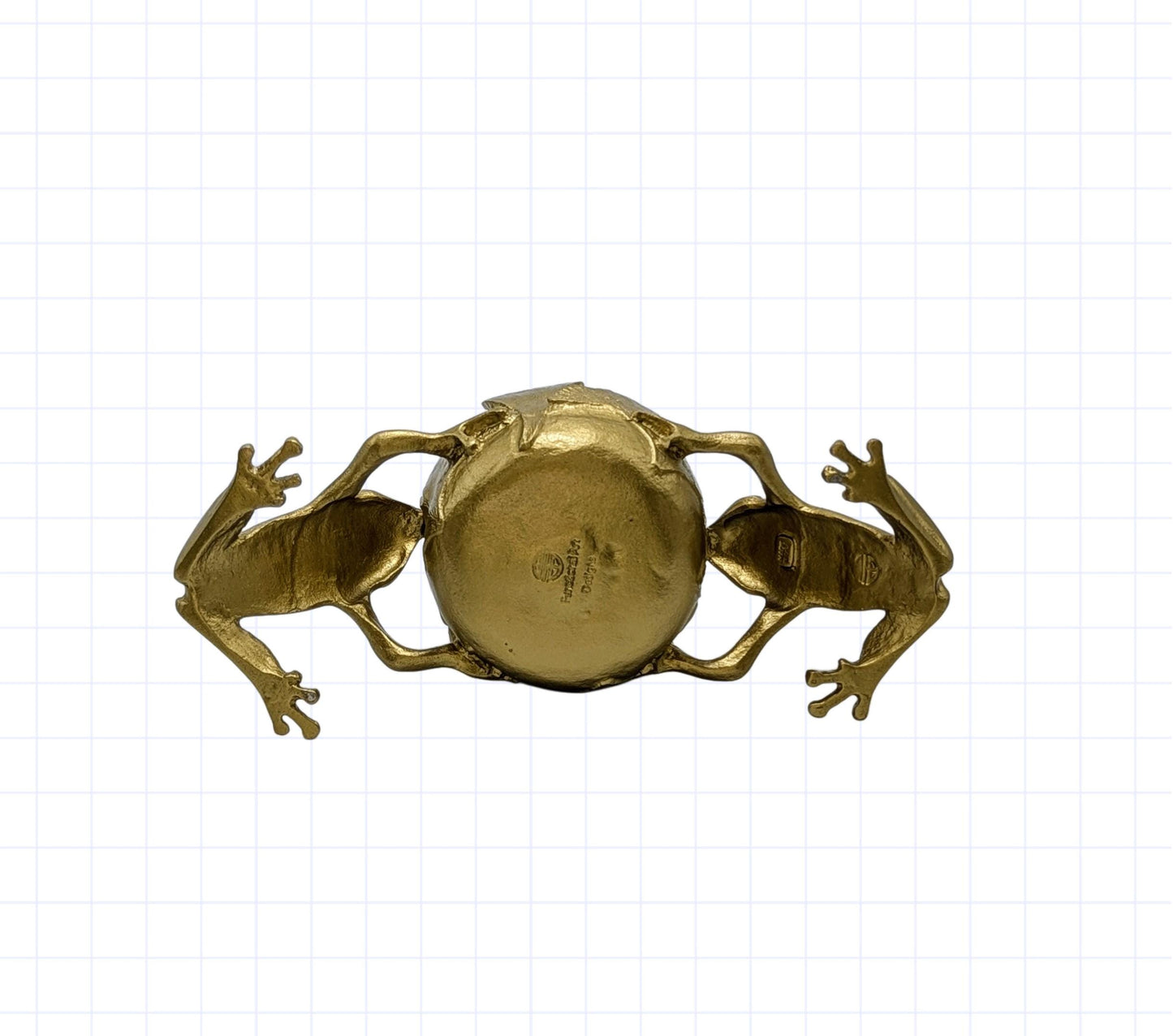 Ginkgo Frogs Pewter Tea Light Candle Holder Unique Decor