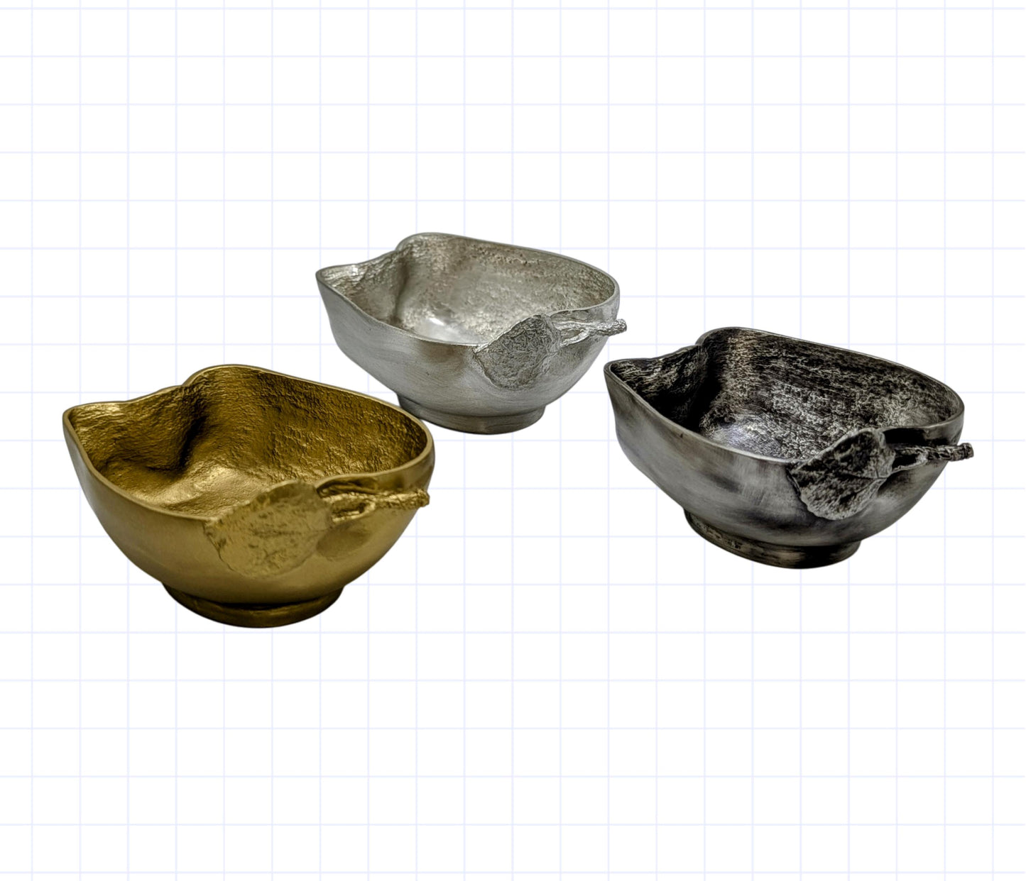 Apple Multifunctional Pewter Bowl Decor Inspired by Nature