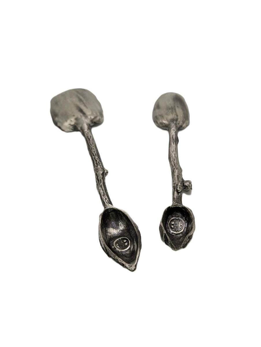 Elegant Hibiscus Small Pewter Spoon Set Inspired by Nature