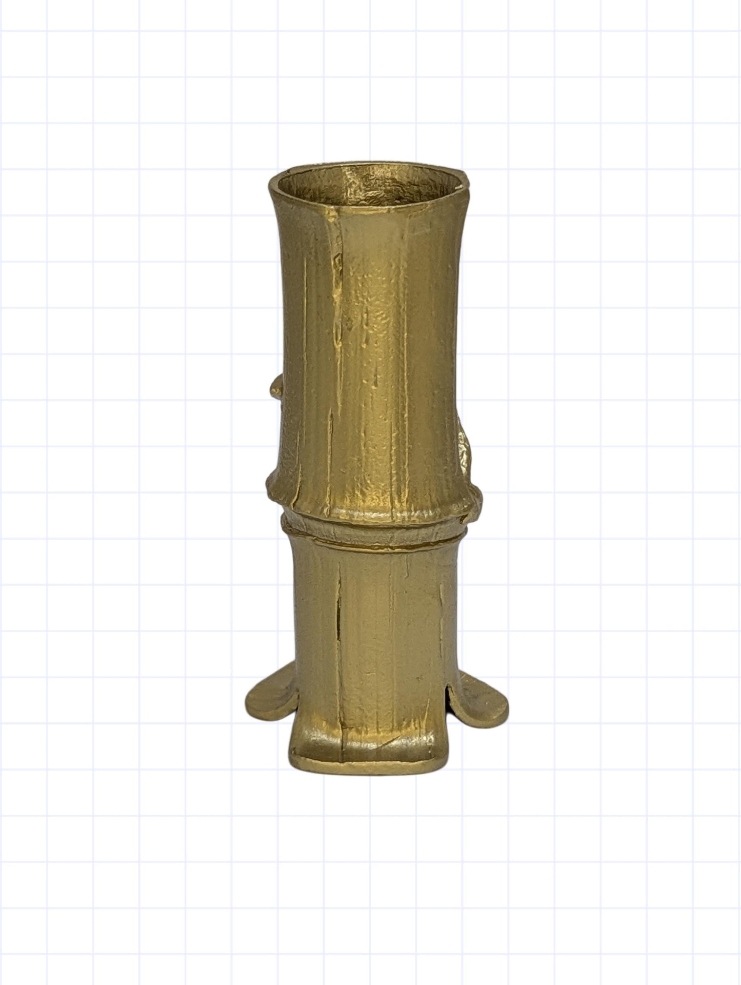 Bamboo Taper Pewter Candle Holder Decor Minimalist Inspired by Nature