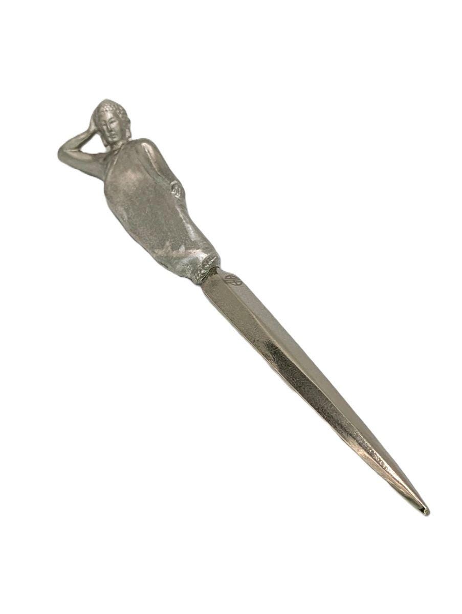 Resting Buddha Pewter Letter Opener Desk Decor
