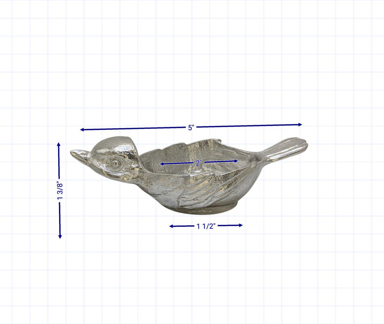 Charming Pewter Sparrow Tea Light Candle Holder Decor