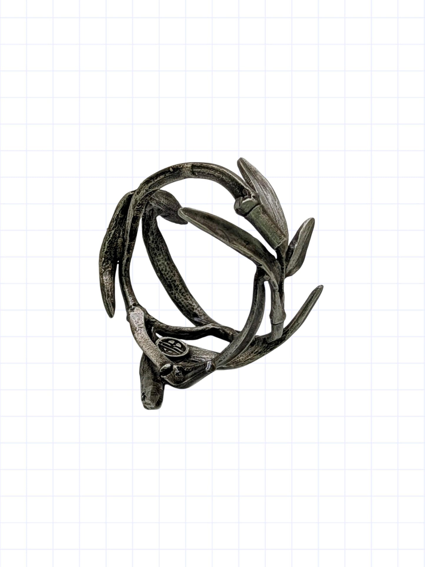 Bamboo Pewter Adjustable Napkin Ring Set of 4 Inspired by Nature