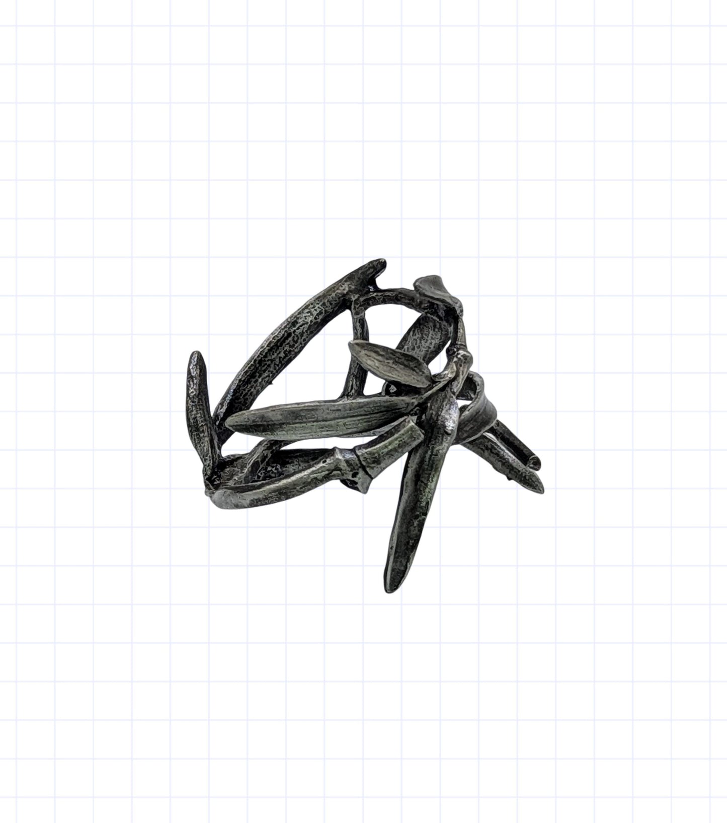 Bamboo Pewter Adjustable Napkin Ring Set of 4 Inspired by Nature