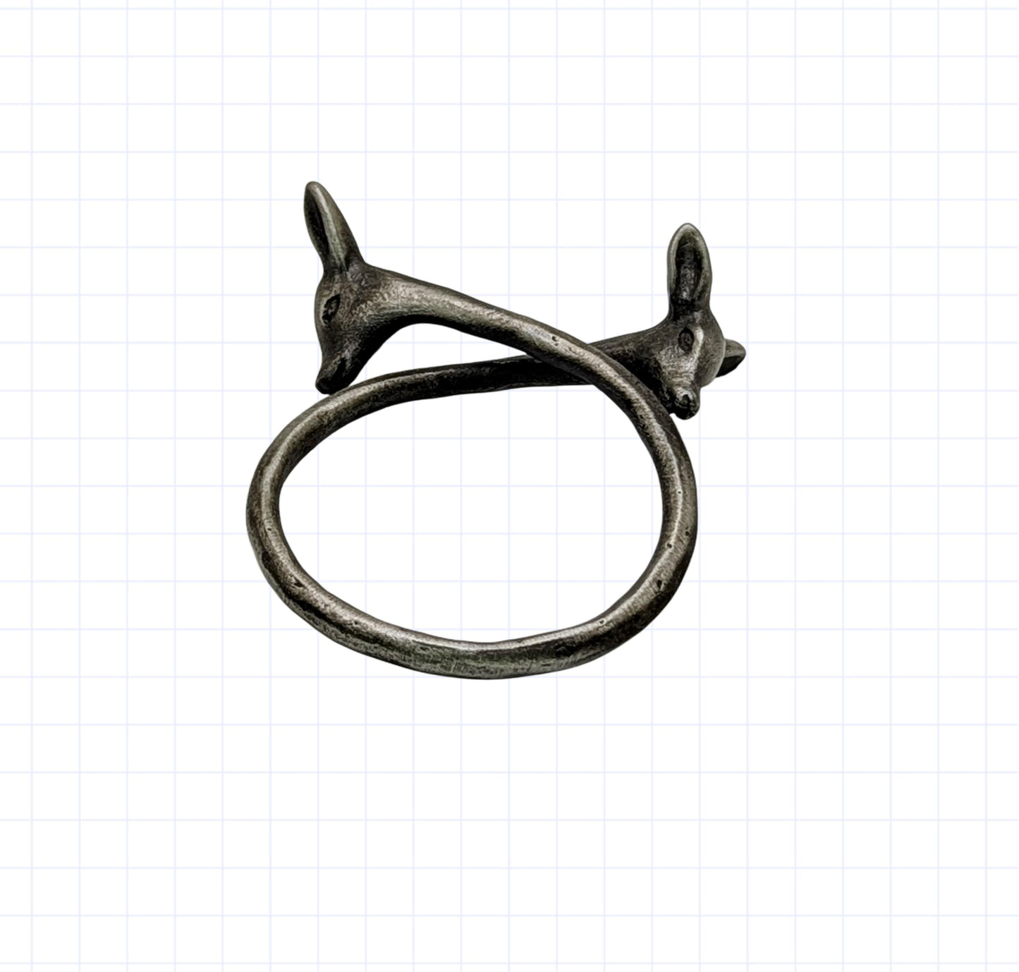 Charming Adjustable Pewter Deers Napkin Ring Set of 4