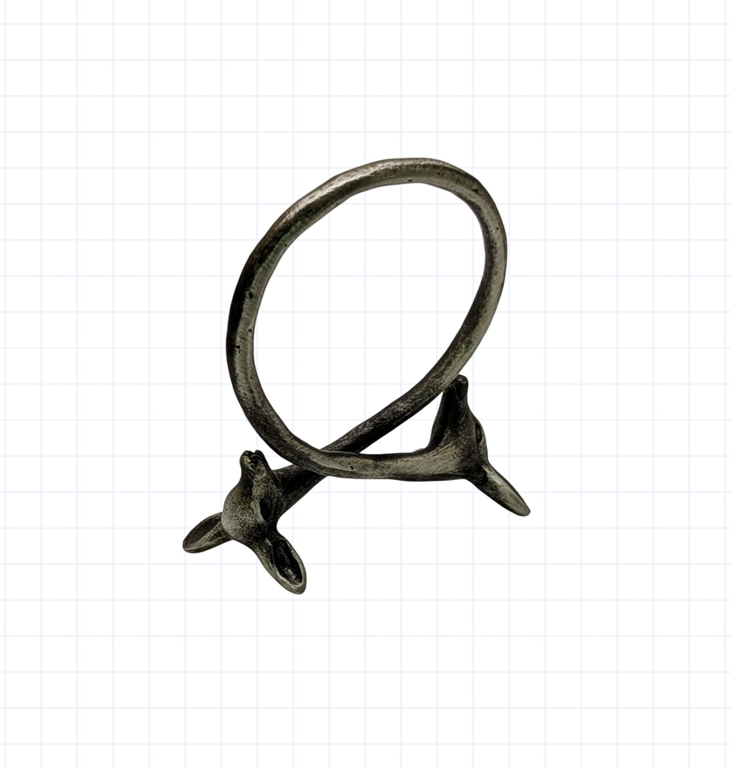 Charming Adjustable Pewter Deers Napkin Ring Set of 4