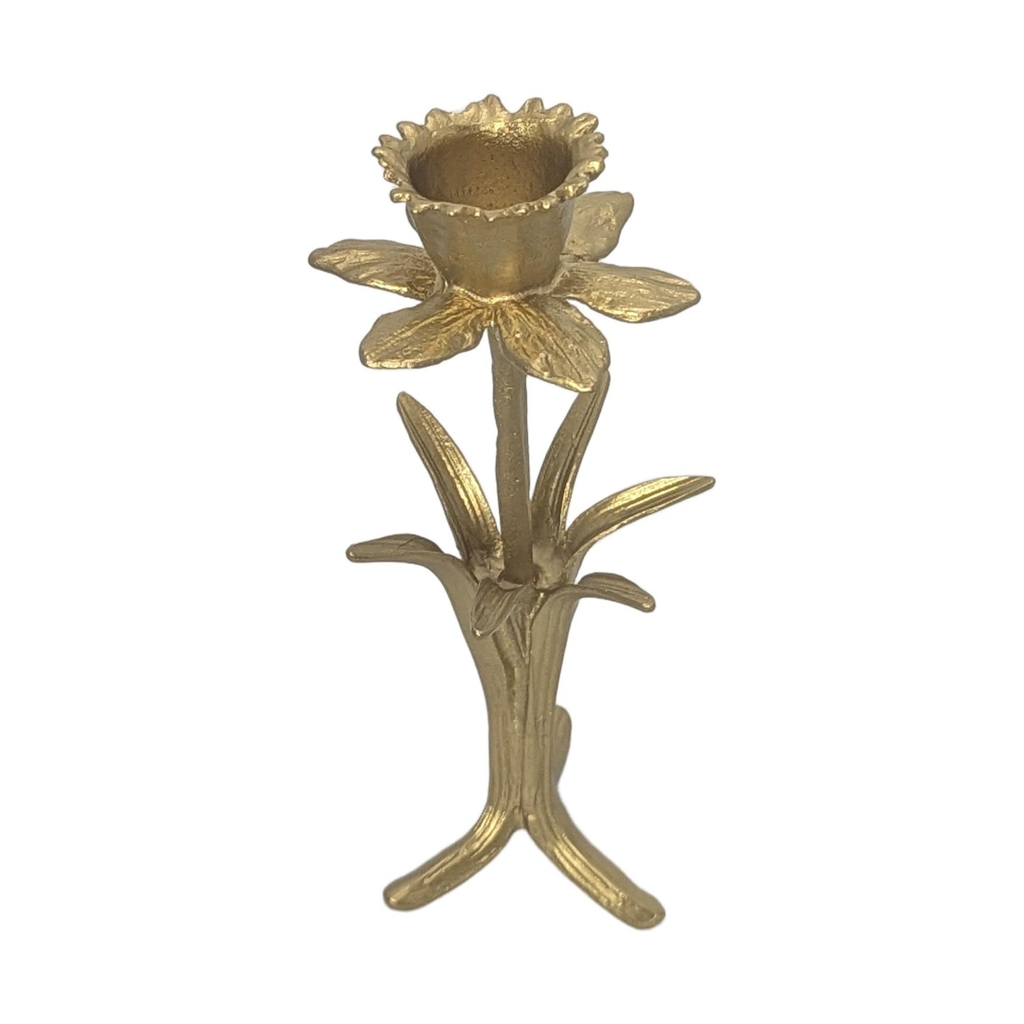 Daffodil Pewter Taper Candle Holder Home Decor Inspired by Nature