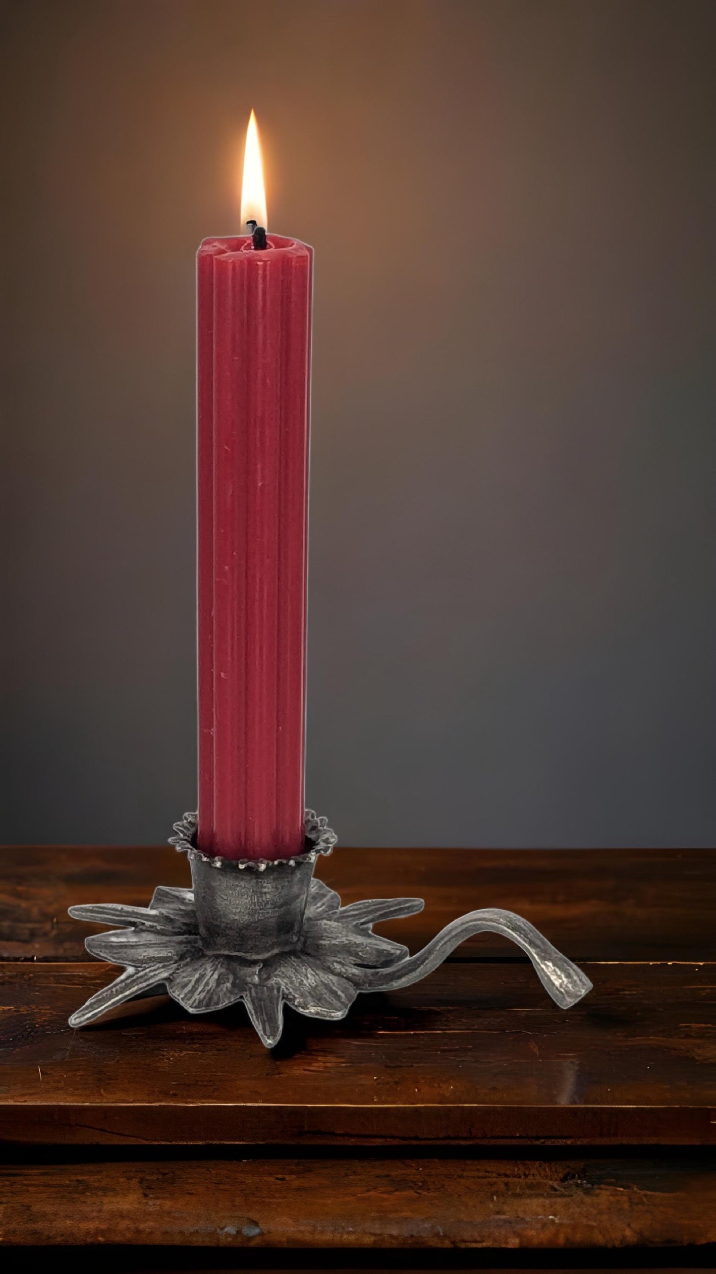 Daffodil Pewter Taper Candle Holder Home Decor Inspired by Nature