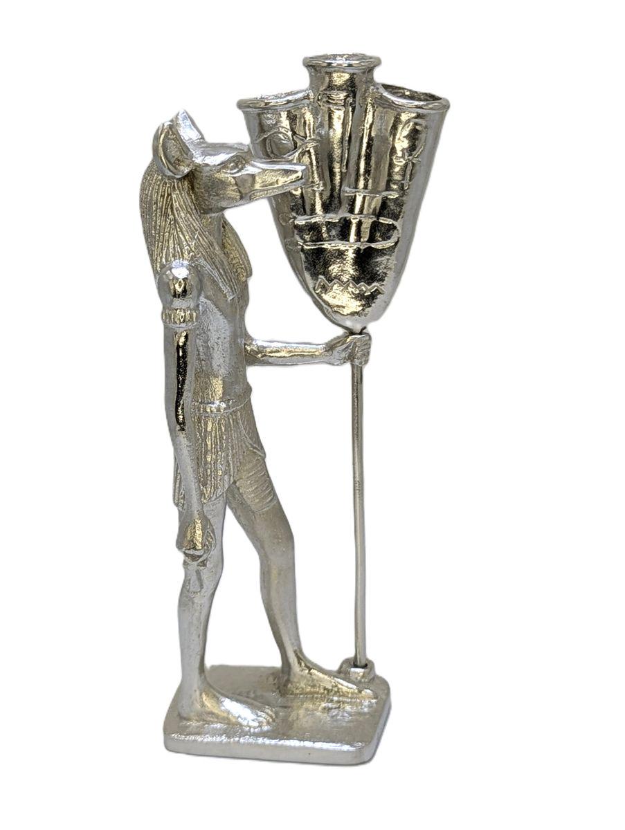 Anubis Egyptian God Pewter Pen Holder Decor Collectible