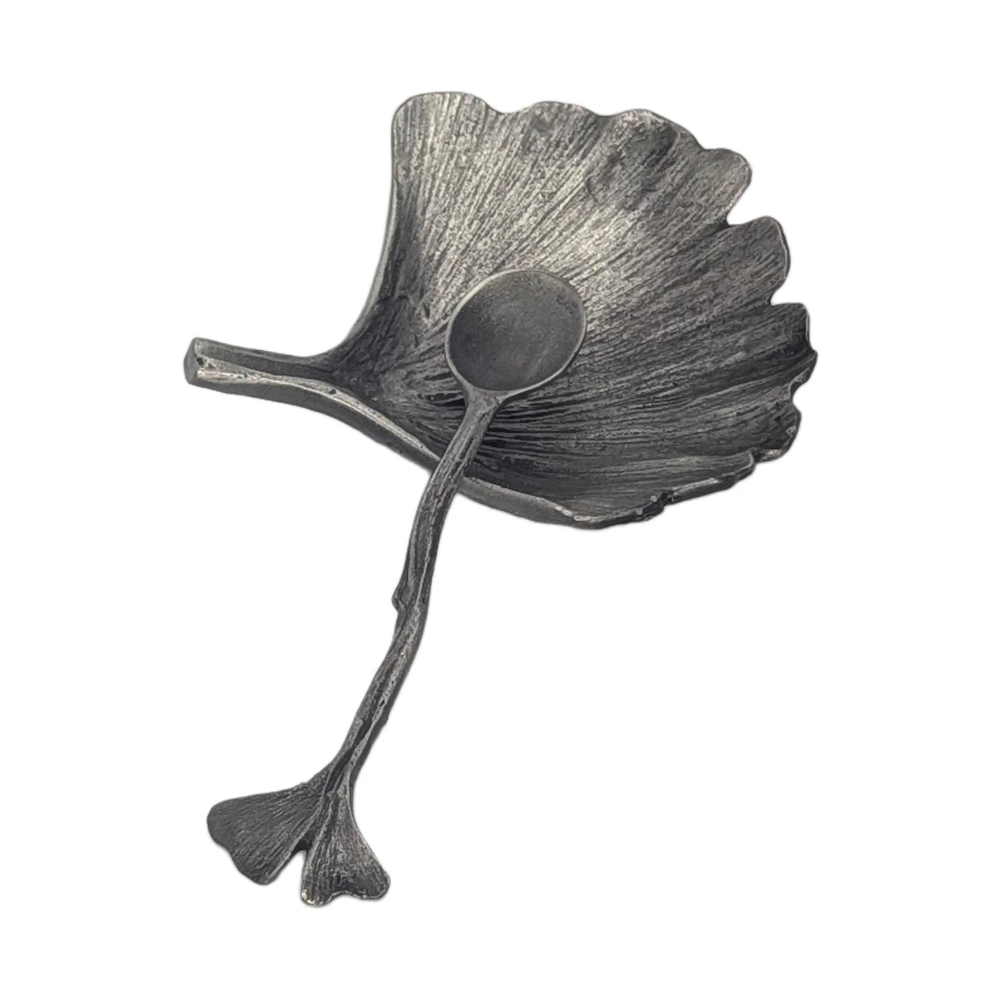 Ginkgo Minimalist Decorative Pewter Salt Dish Set Inspired by Nature