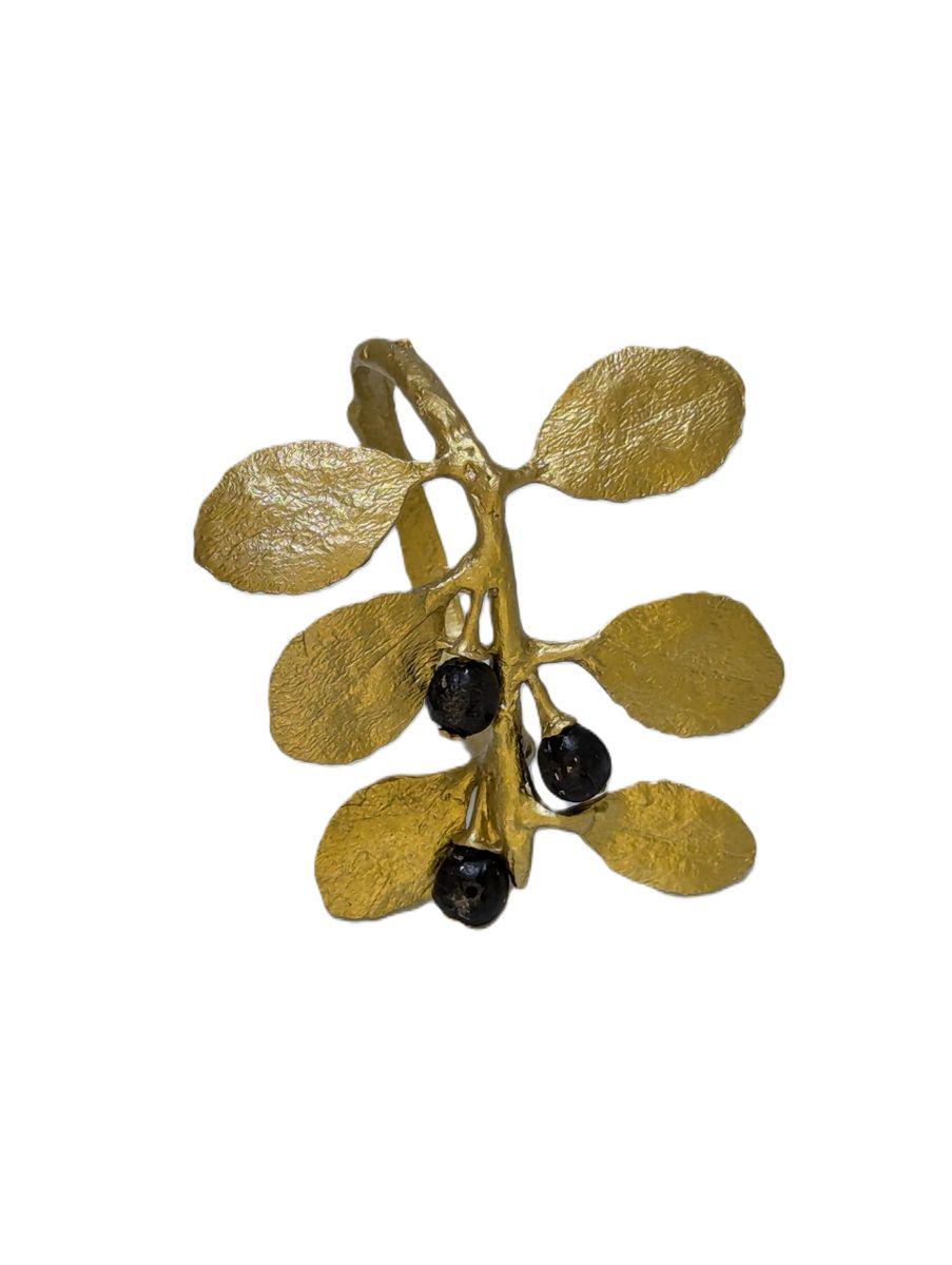 Japanese Holly Pewter Napkin Ring Set of 4 Inspired by Nature