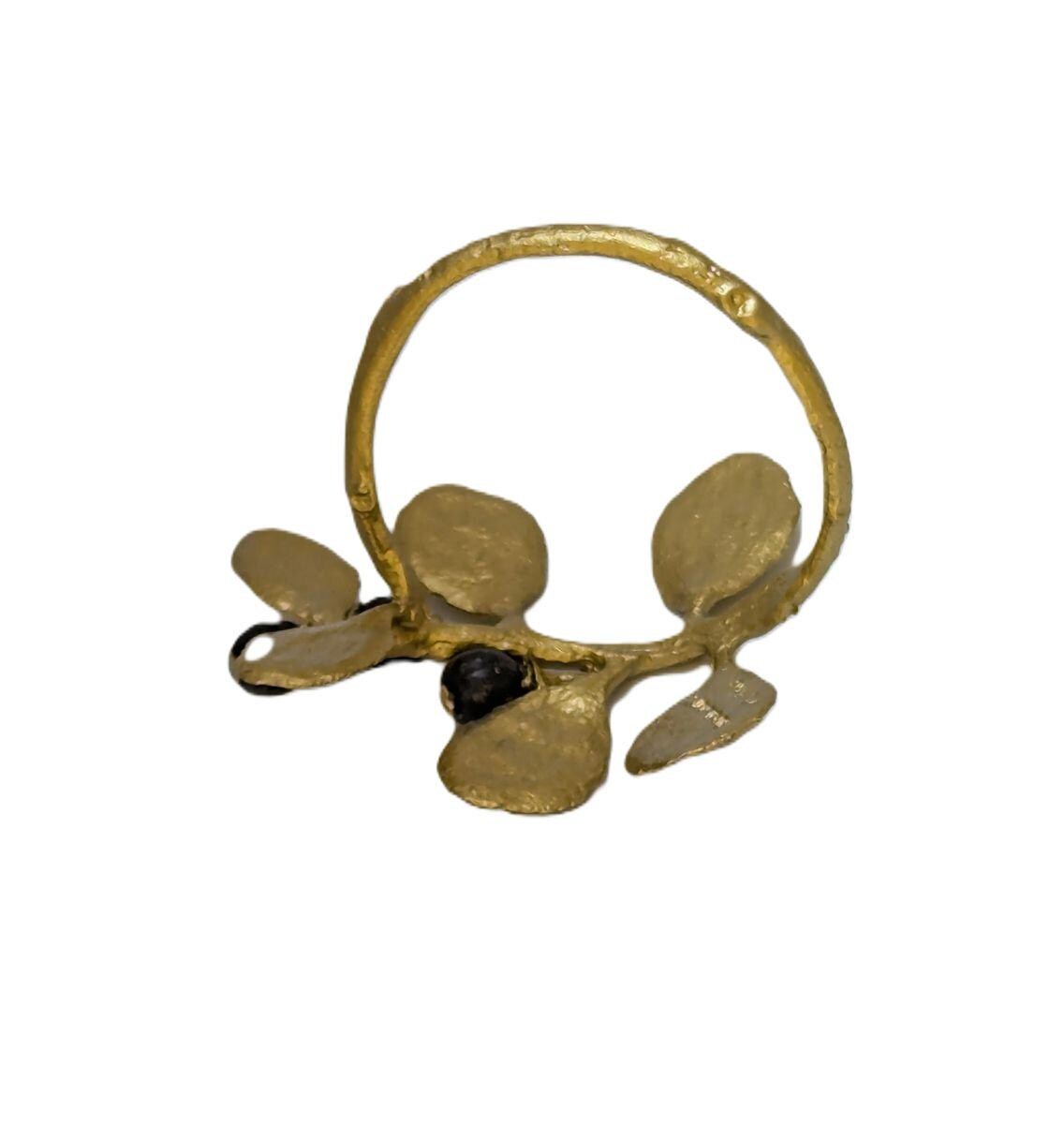 Japanese Holly Pewter Napkin Ring Set of 4 Inspired by Nature