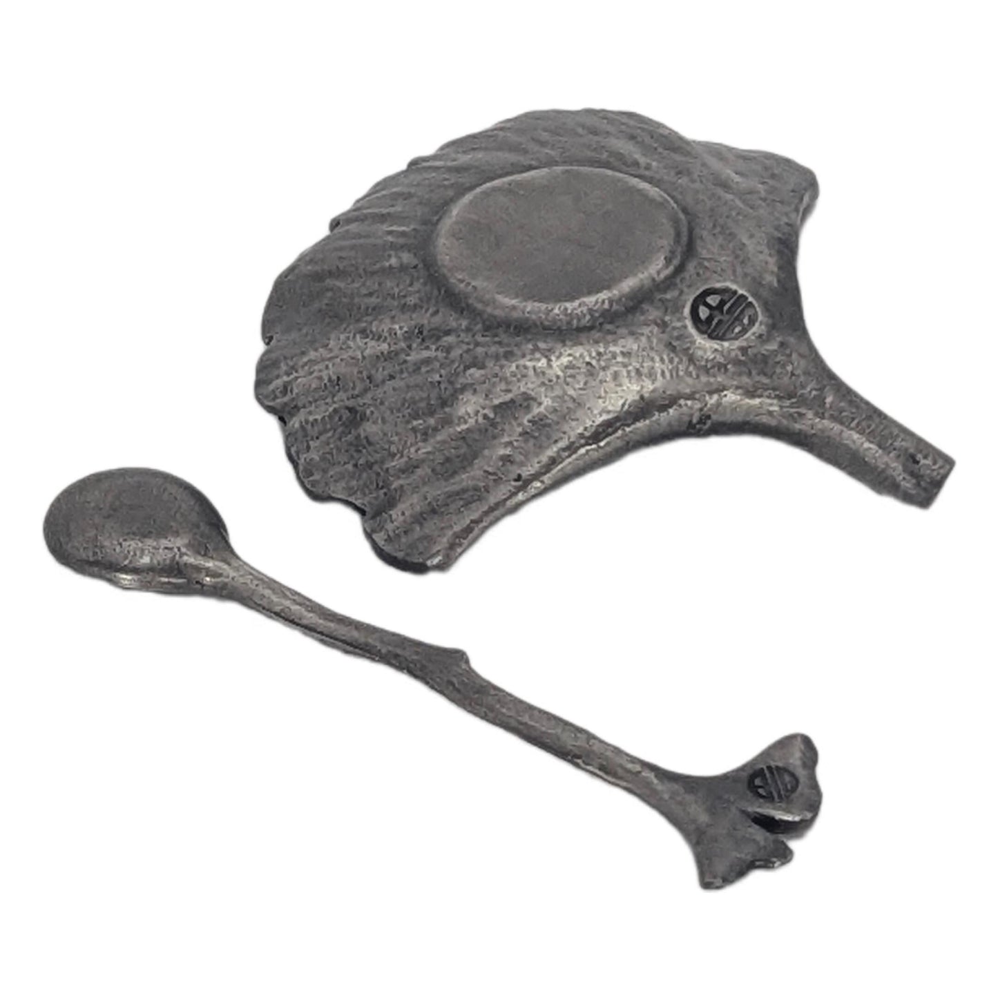 Ginkgo Minimalist Decorative Pewter Salt Dish Set Inspired by Nature