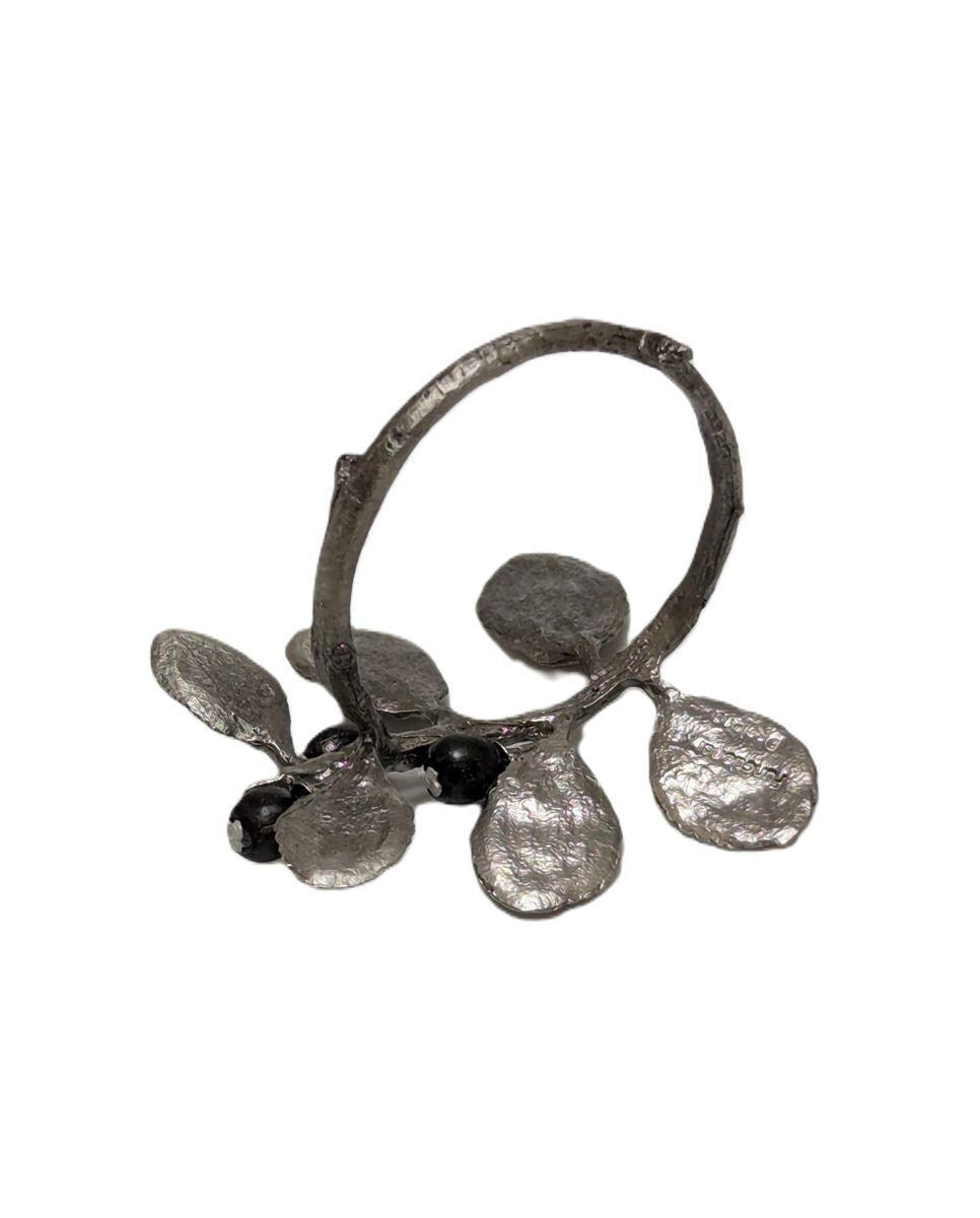 Japanese Holly Pewter Napkin Ring Set of 4 Inspired by Nature