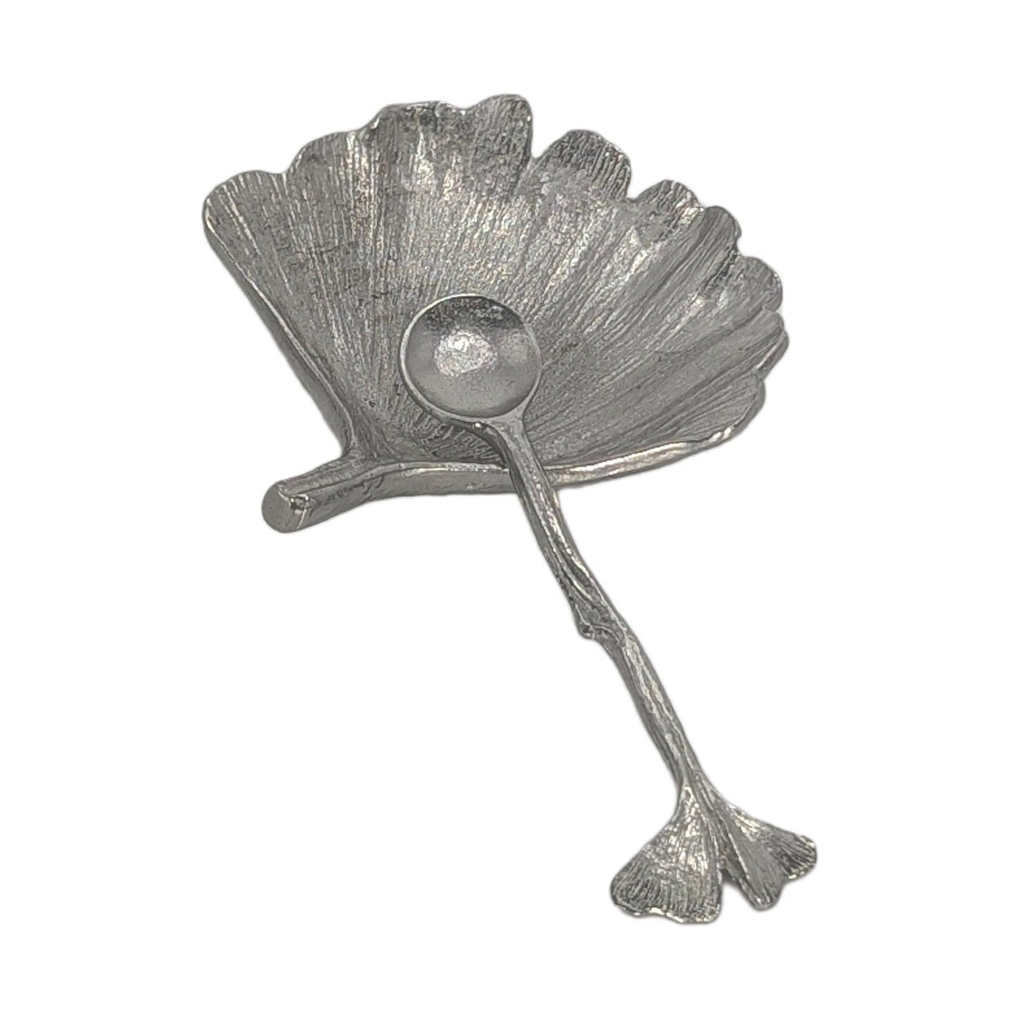 Ginkgo Minimalist Decorative Pewter Salt Dish Set Inspired by Nature