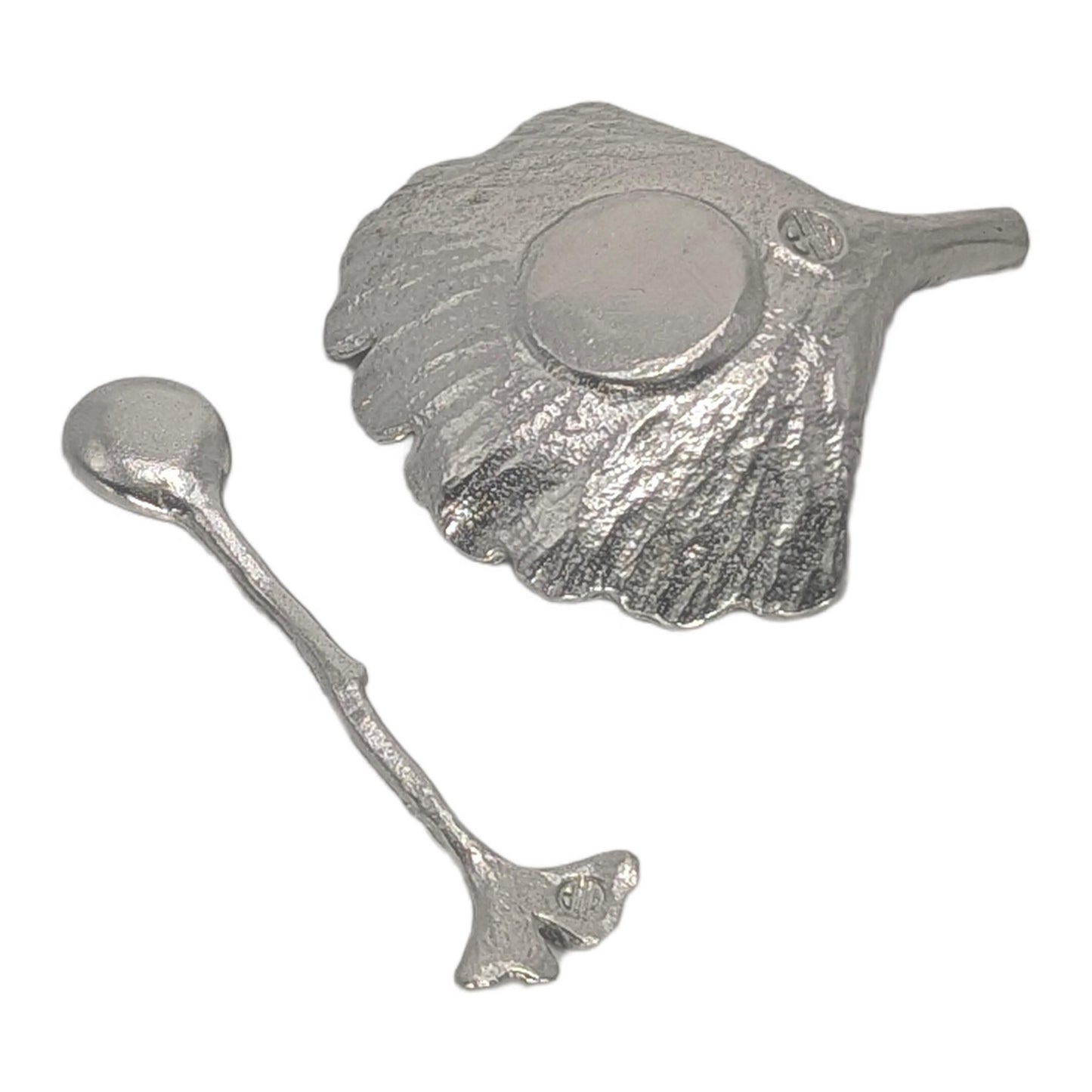 Ginkgo Minimalist Decorative Pewter Salt Dish Set Inspired by Nature