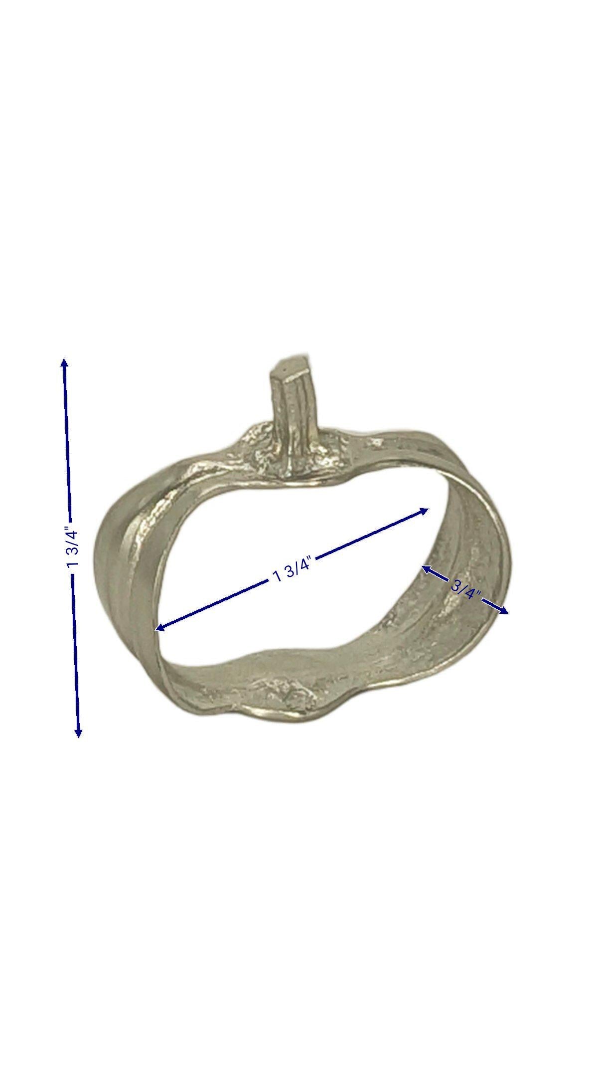 Pumpkin Pewter Napkin Ring Set of 4 Inspired by Nature