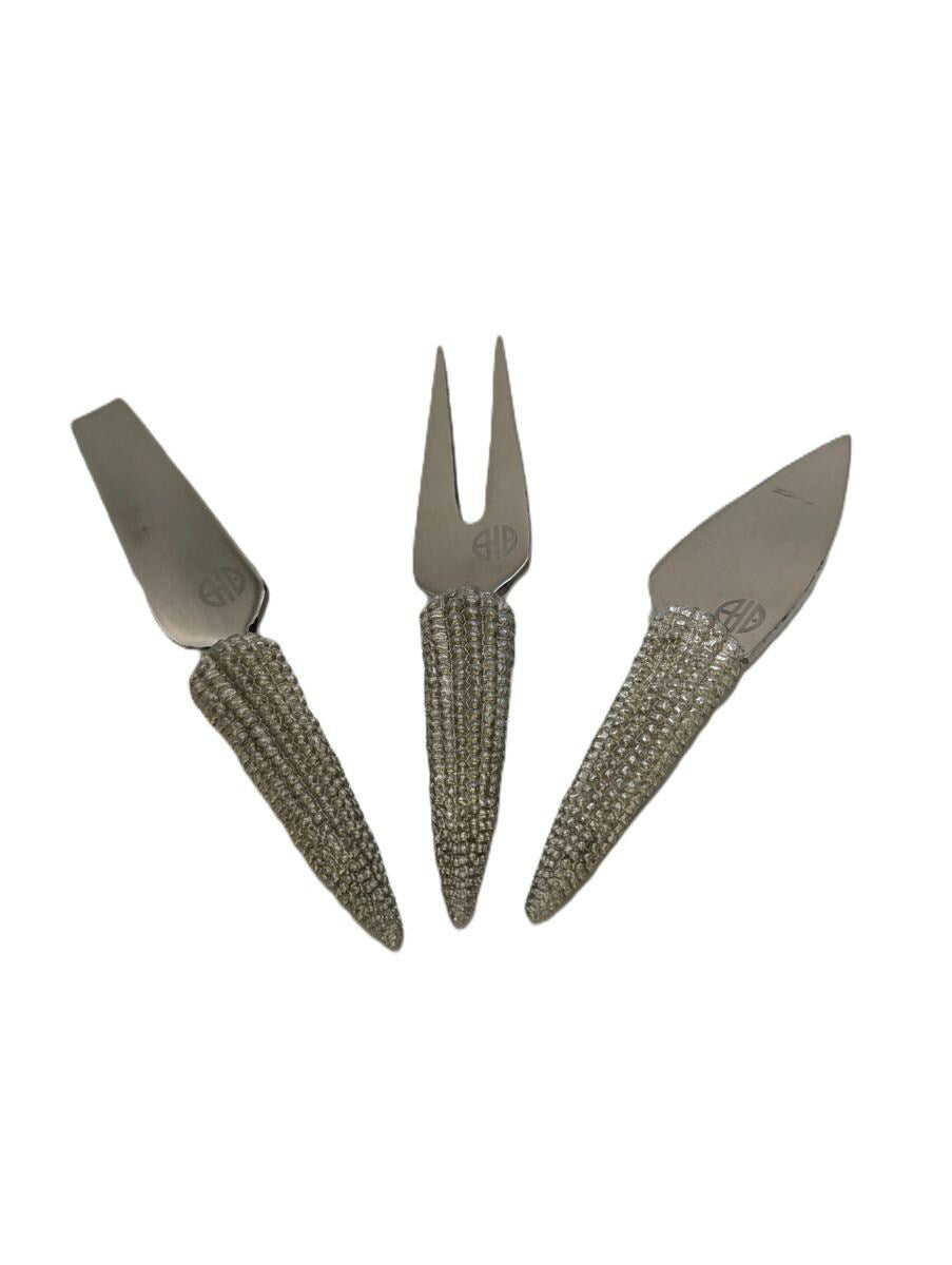 Corn Pewter Hostess Cheese Set Inspired by Nature