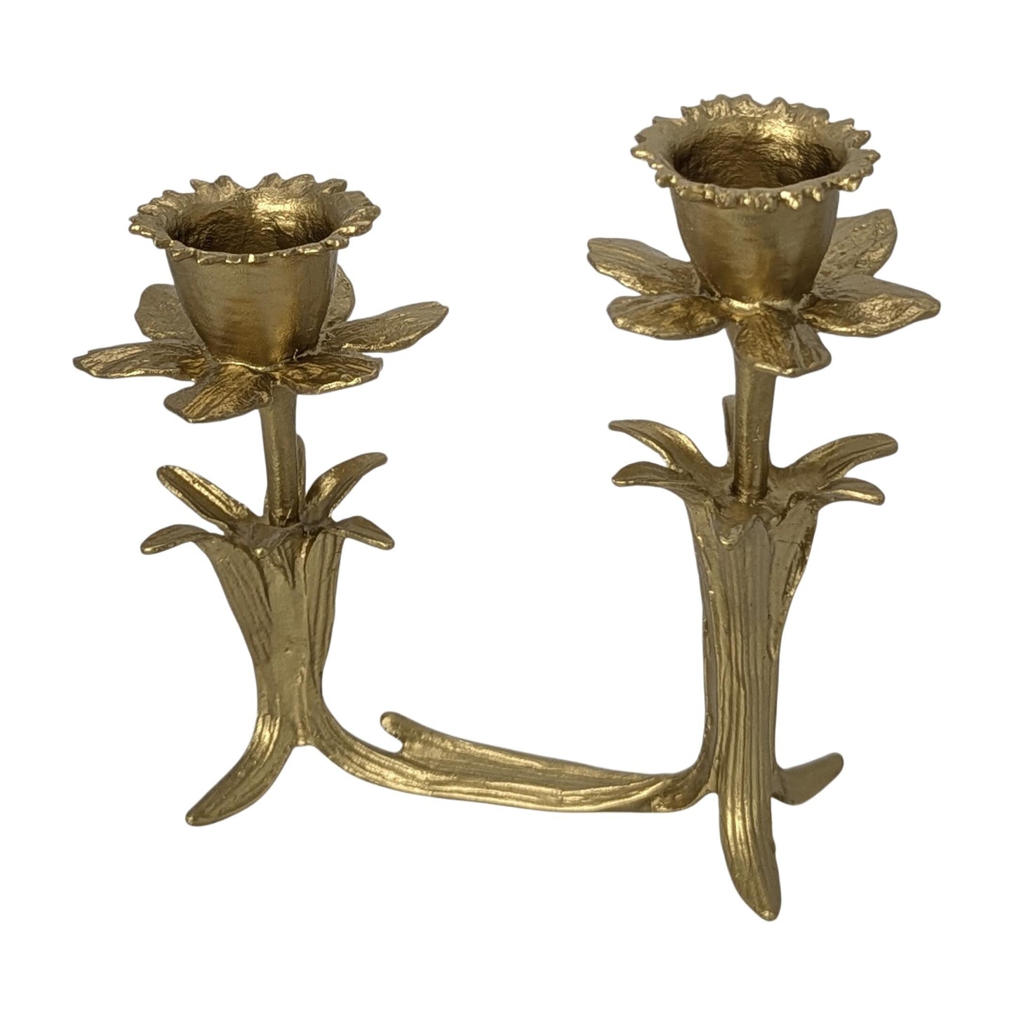Daffodil Pewter Double Candle Holder Home Decor Inspired by Nature
