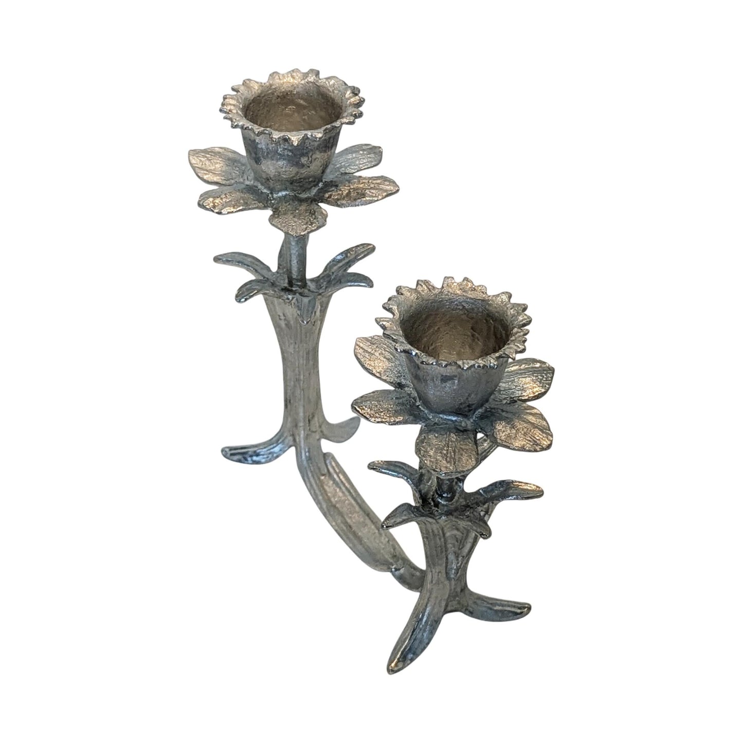 Daffodil Pewter Double Candle Holder Home Decor Inspired by Nature