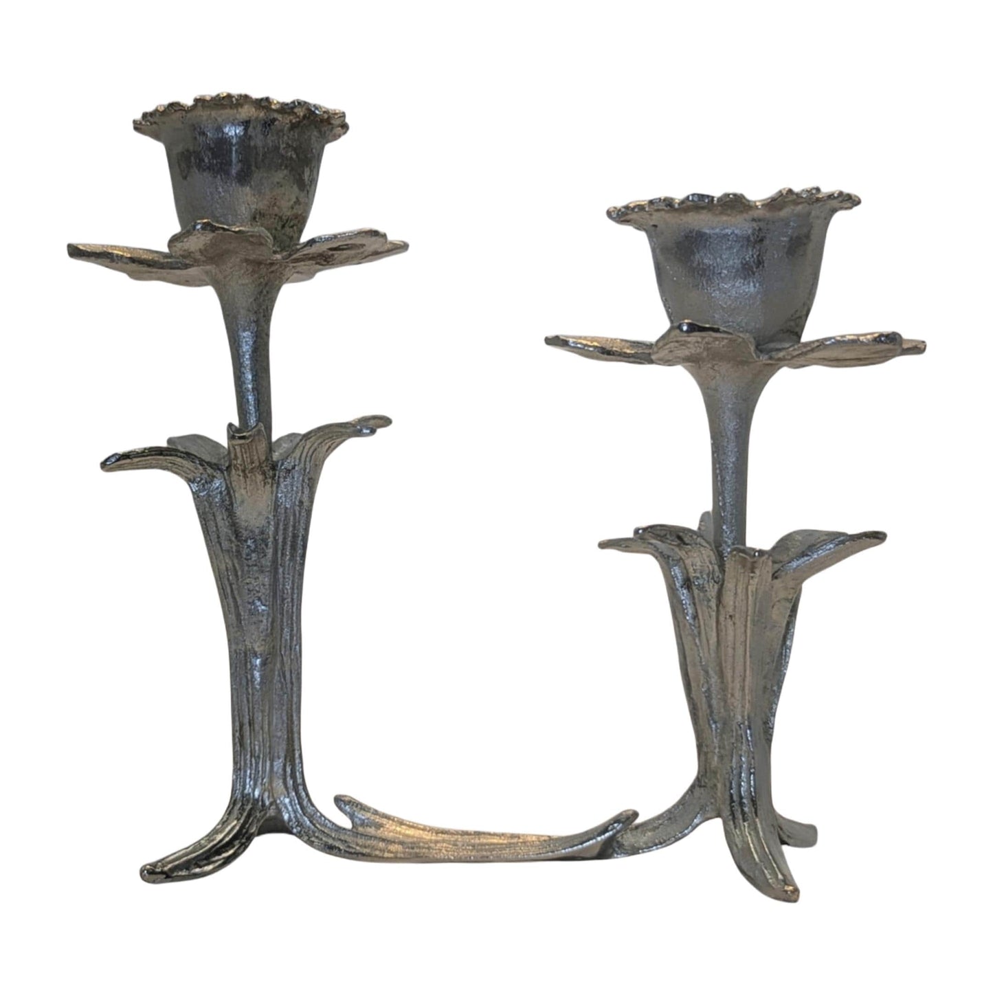 Daffodil Pewter Double Candle Holder Home Decor Inspired by Nature