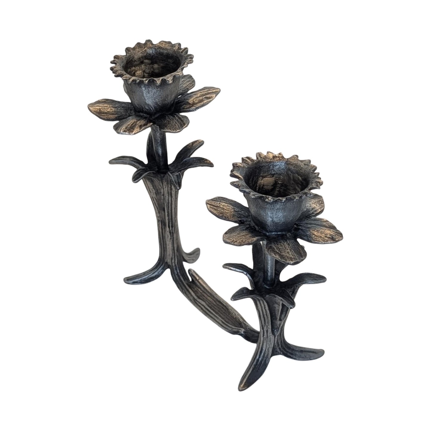 Daffodil Pewter Double Candle Holder Home Decor Inspired by Nature