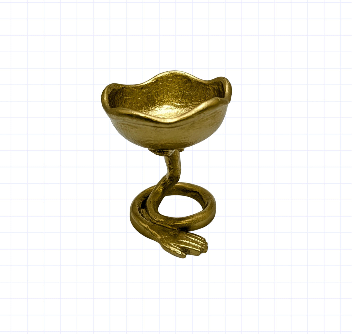 Left Hands Abstract Minimalist Pewter Candle Holder Modern Decor