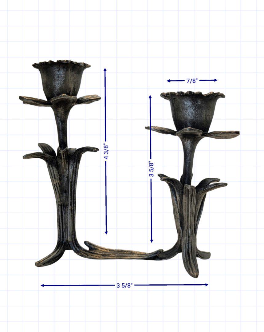Daffodil Pewter Double Candle Holder Home Decor Inspired by Nature