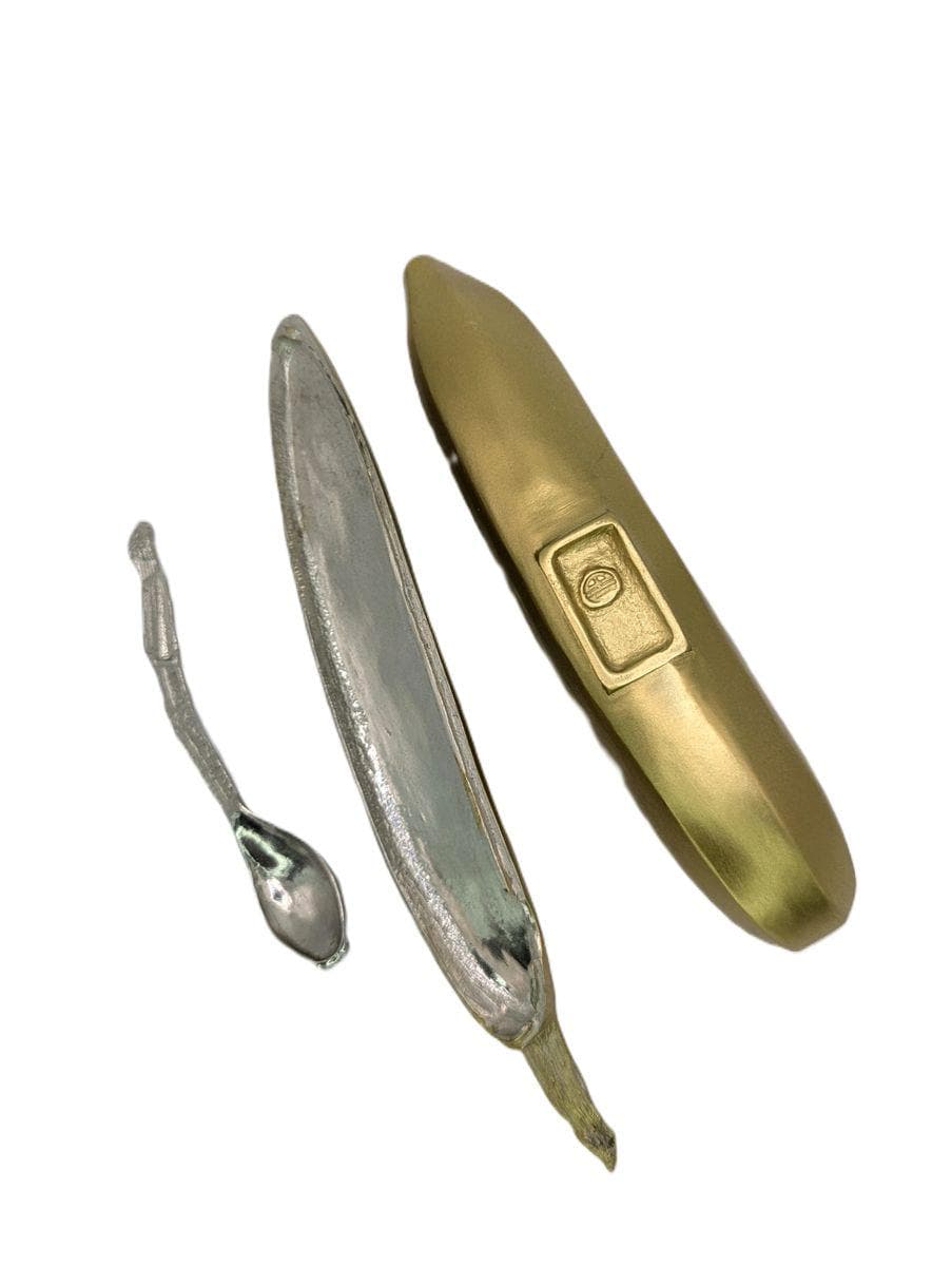 Unique Decorative Minimalist Pewter Banana Sugar Bowl Set Inspired by Nature