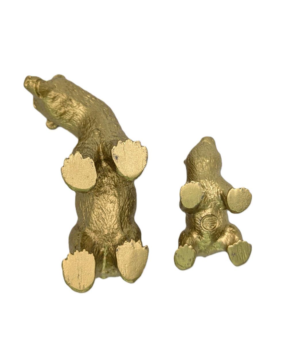 Me & Ma Polar Bears Pewter Open Box Set Decor Collectible