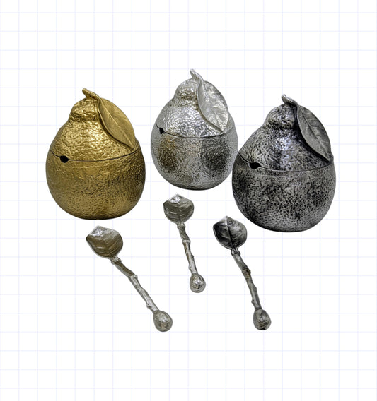 Unique Tangelo Citrus Minimalist Pewter Sugar Bowl Set Inspired by Nature Home Decor Collectible