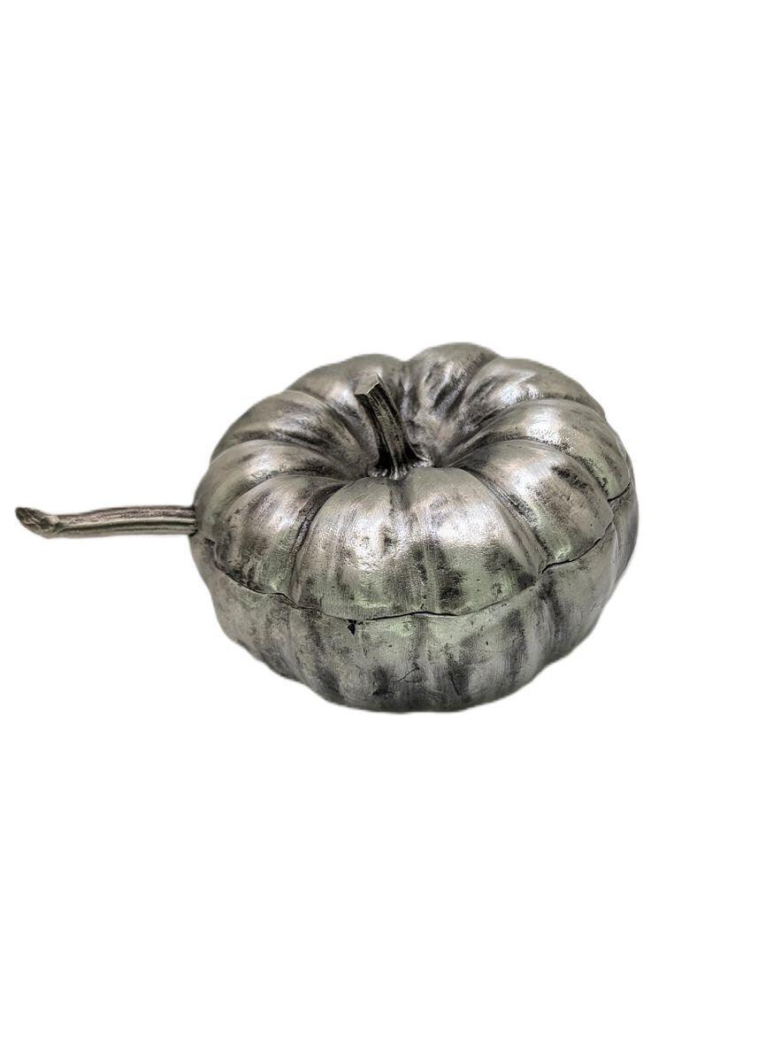 Pumpkin Pewter Small Sugar Bowl Set Home Decor Inspired by Nature