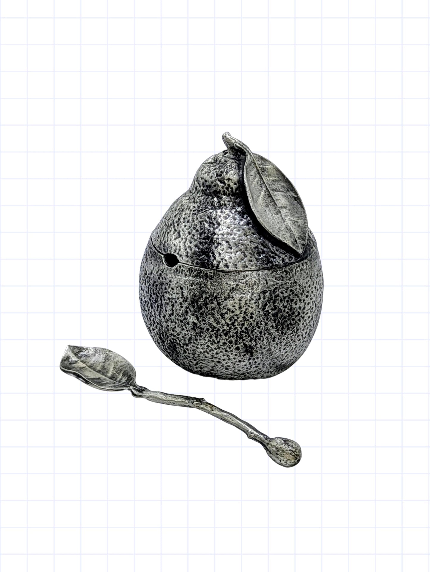 Unique Tangelo Citrus Minimalist Pewter Sugar Bowl Set Inspired by Nature Home Decor Collectible