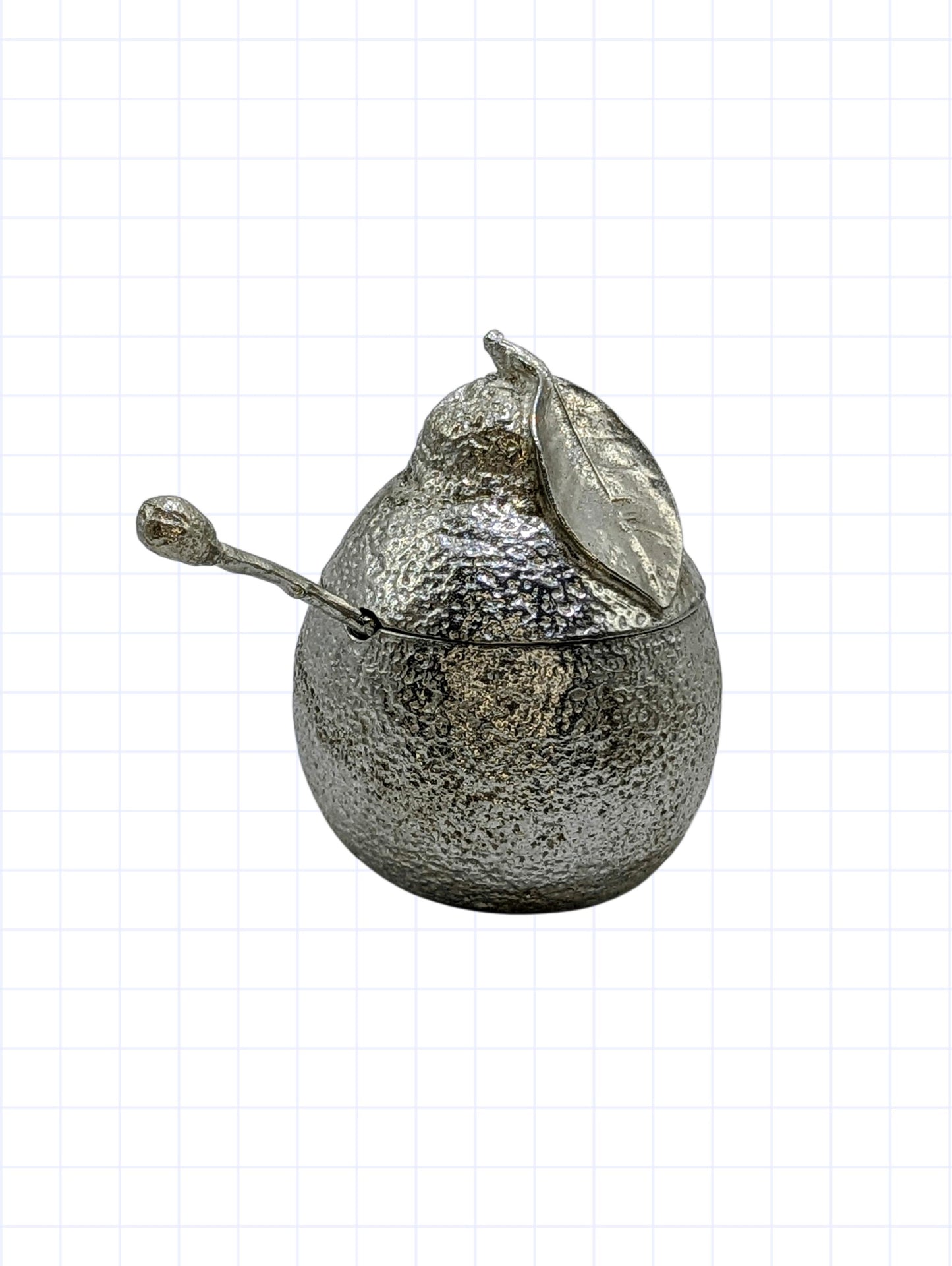 Unique Tangelo Citrus Minimalist Pewter Sugar Bowl Set Inspired by Nature Home Decor Collectible