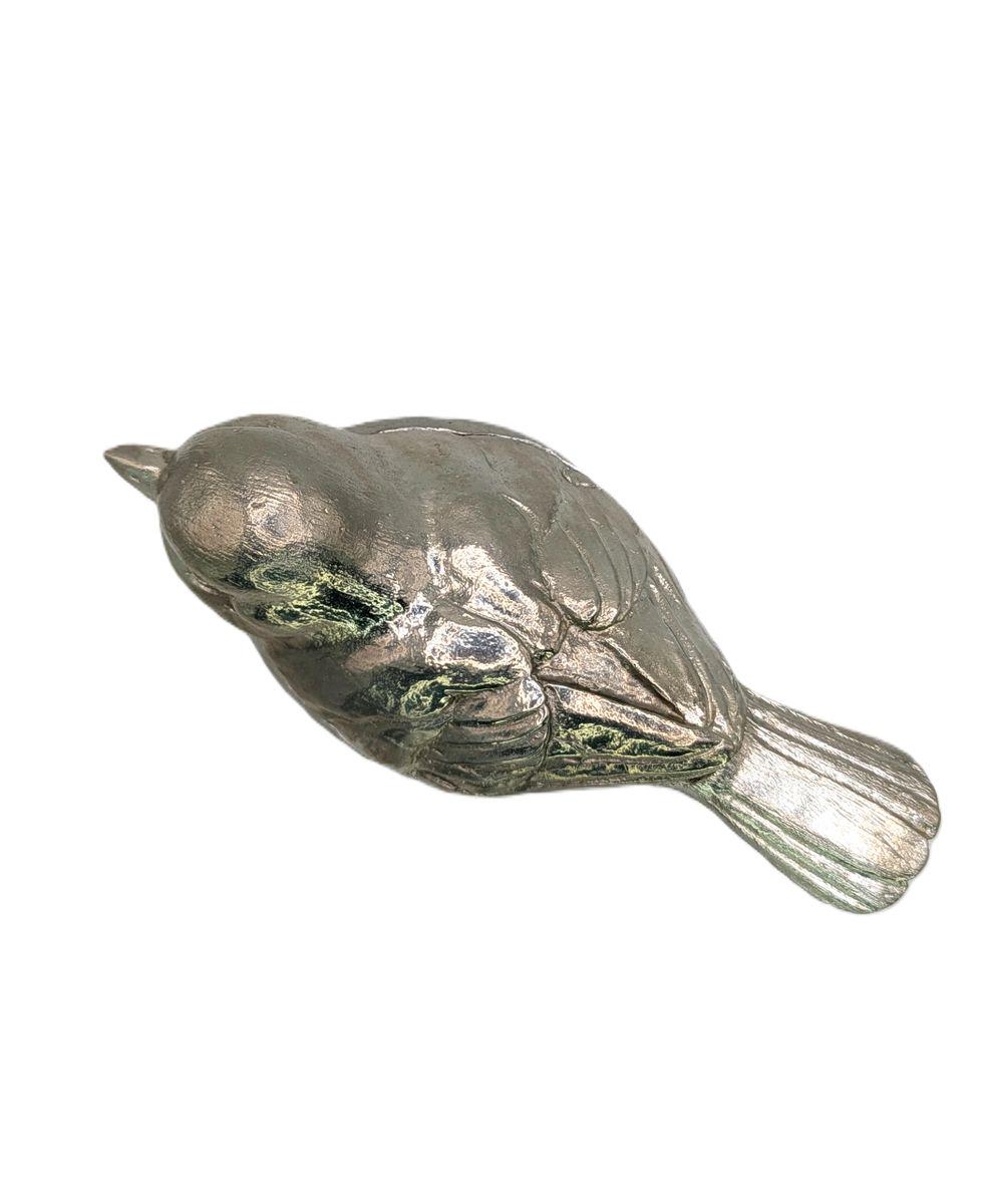 Sparrow Multifunctional Pewter Box Decor Inspired by Nature Collectible