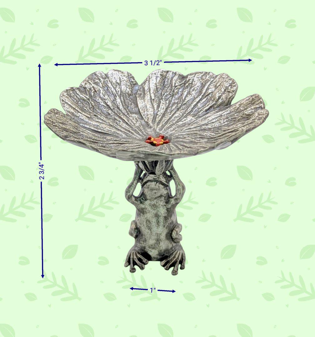 Charming Frog Hibiscus Snack Dish Decor Collectible