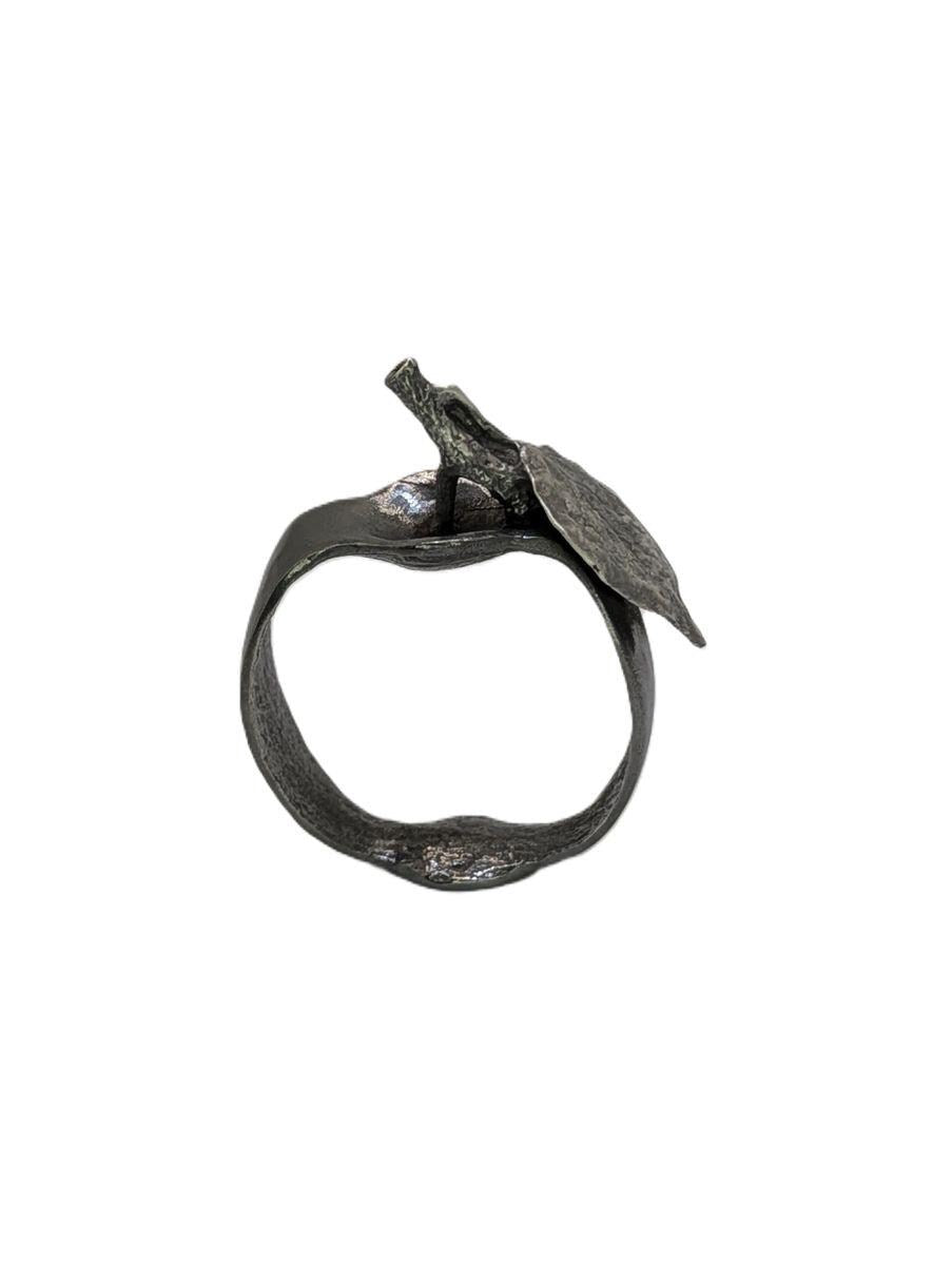Apple Pewter Minimalist Napkin Ring Set of 4 Inspired by Nature