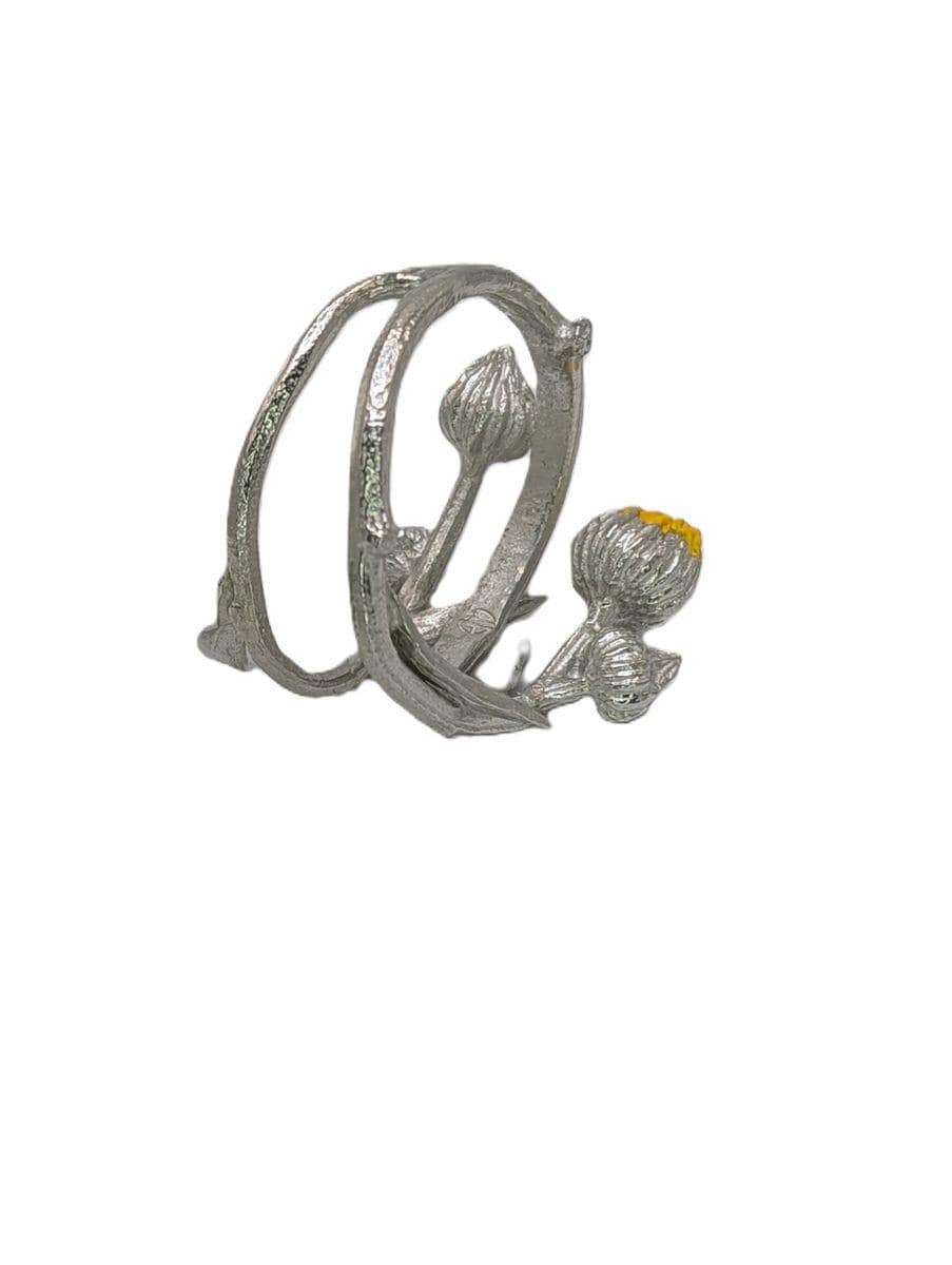 Calendula Adjustable Pewter Napkin Ring Set of 4 Inspired by Nature