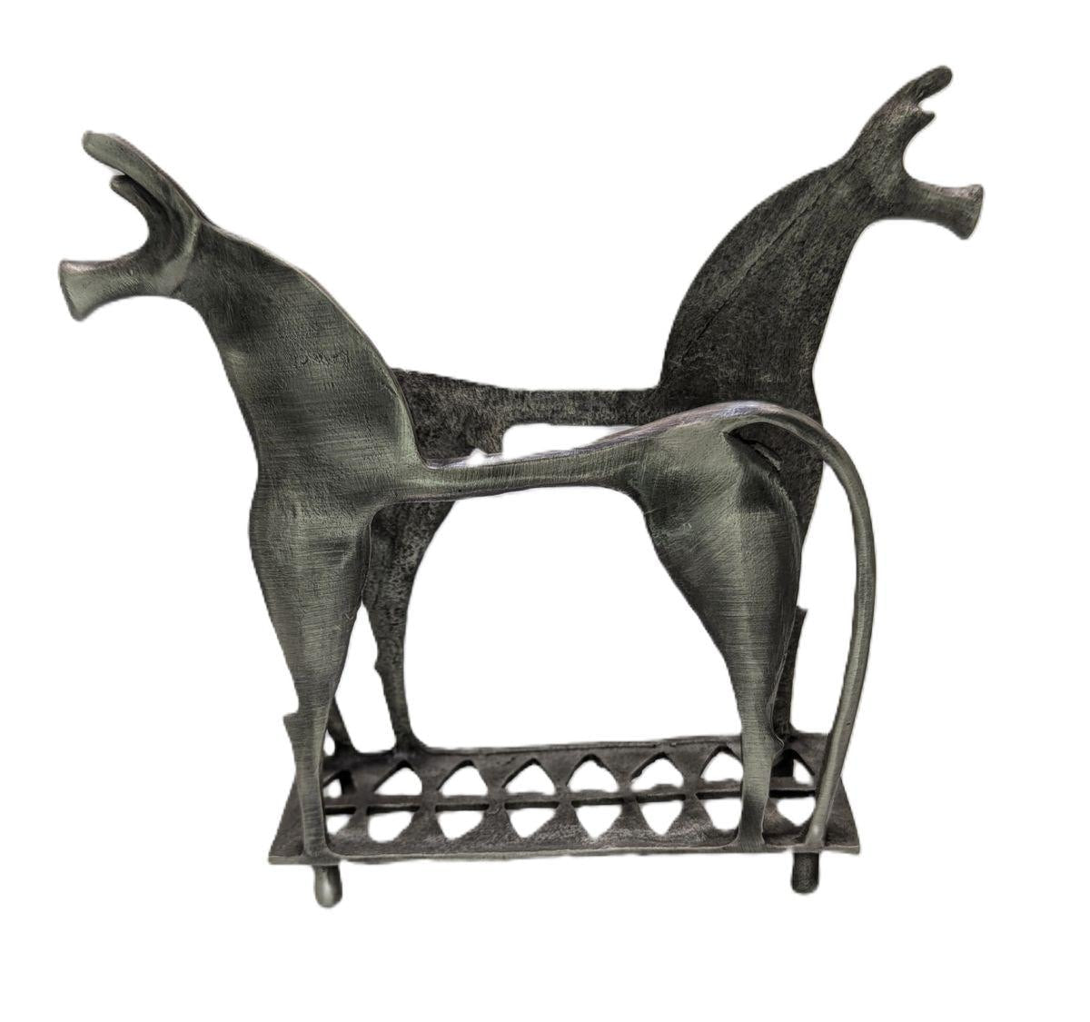 8th Century Greek Horse Replica Pewter Napkin and Letter Holder