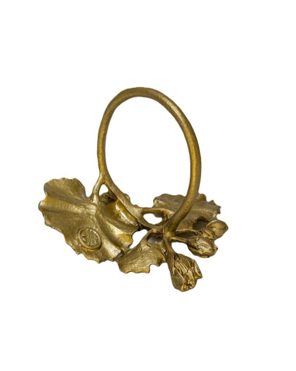Geranium Pewter Napkin Ring Set of 4 Inspired by Nature