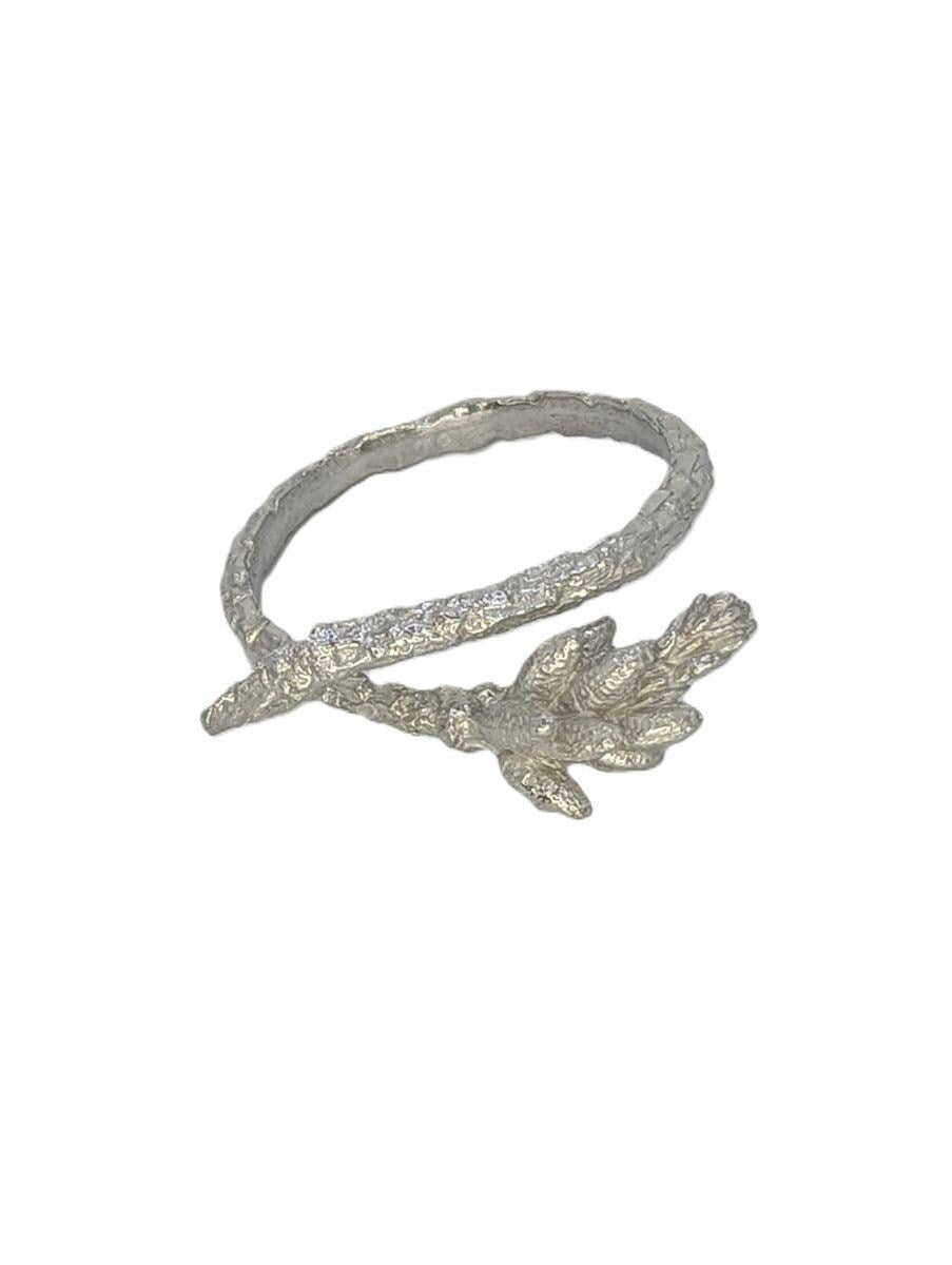 Scots Pine Spring Buds Adjustable Pewter Napkin Ring Set Of 4 Inspired by Nature