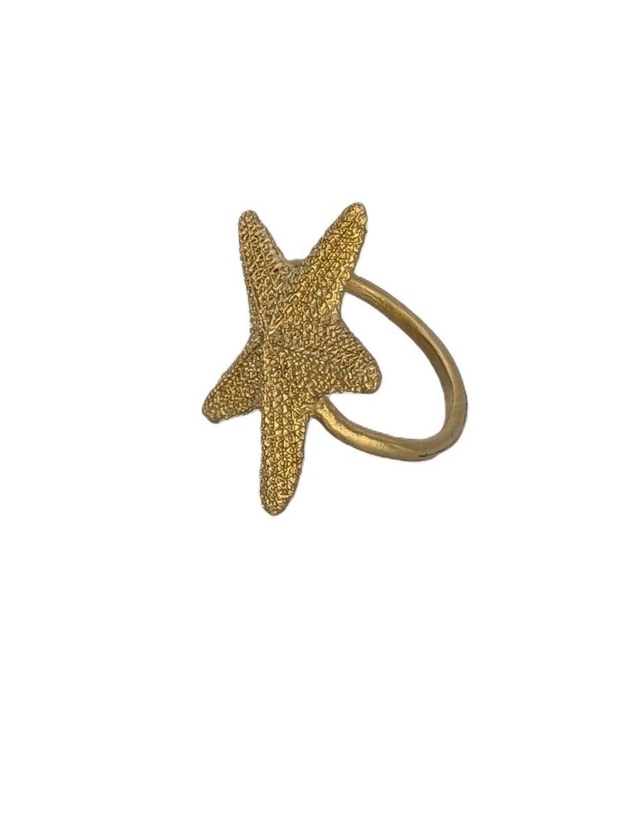 Starfish Pewter Napkin Ring Set of 4 Decor Inspired by Nature