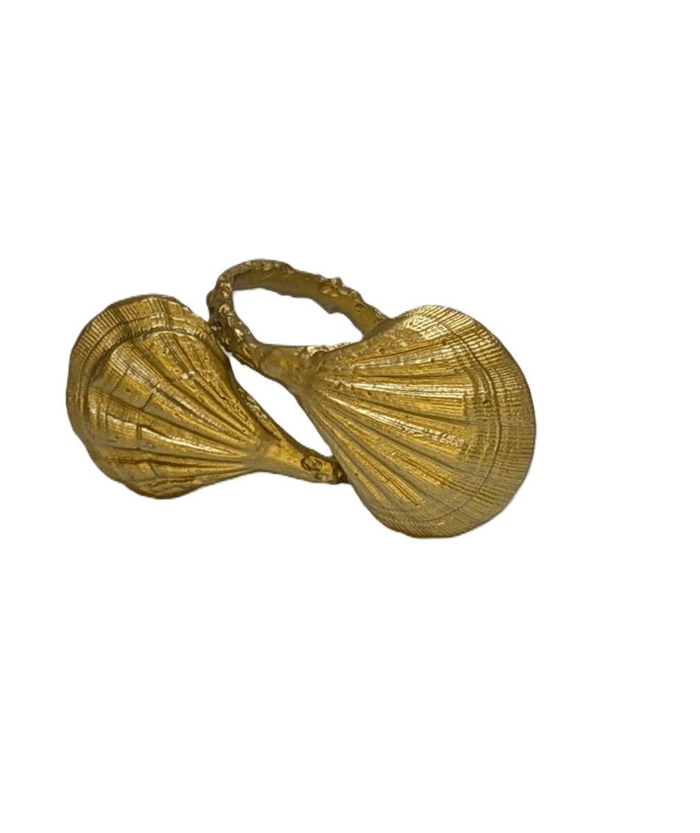 Seashells/Coral Adjustable Pewter Napkin Ring Set of 4 Home Decor Inspired by Nature