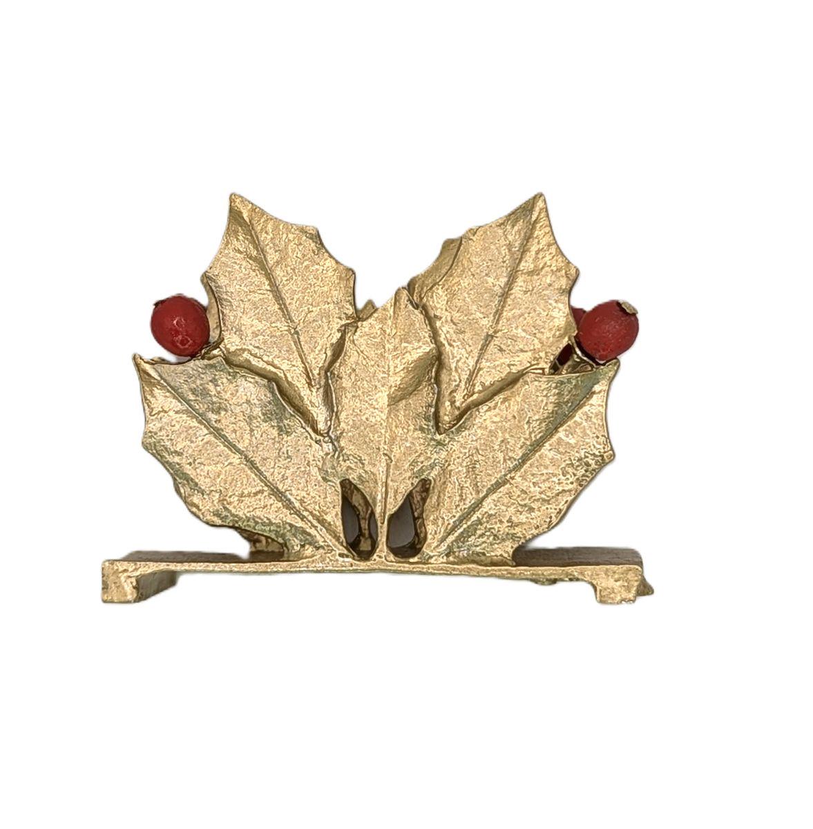 Holly Pewter Business Card Holder Decor Inspired by Nature