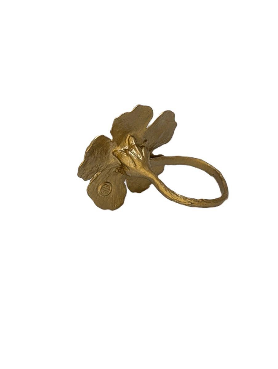 Hibiscus Flower Adjustable Pewter Napkin Ring Set of 4 Inspired by Nature